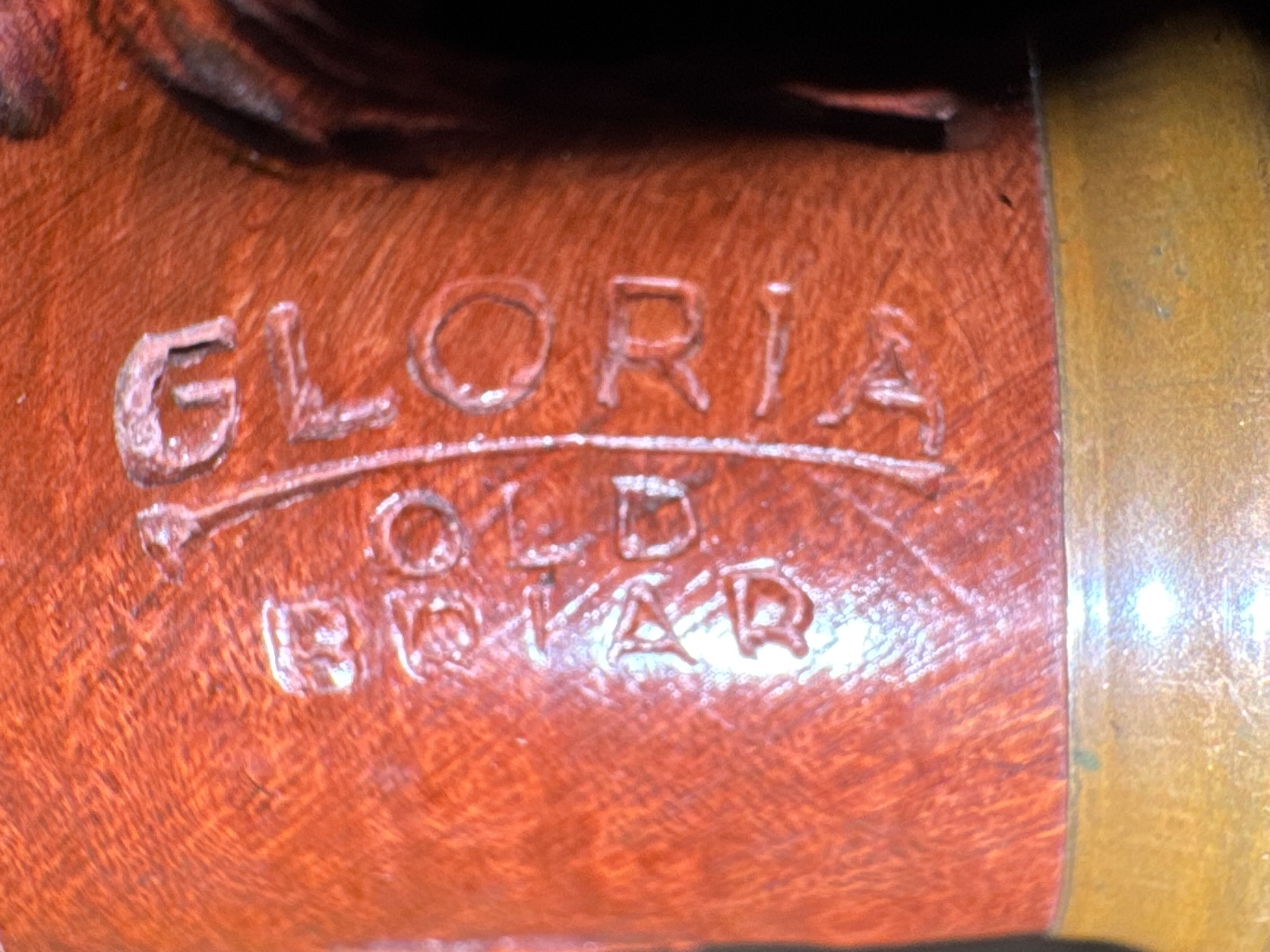Gloria Old Briar Rusticated Bent Billiard Vest Pocket Pipe, Cream Acrylic Saddle Stem, 6mm Filter 11