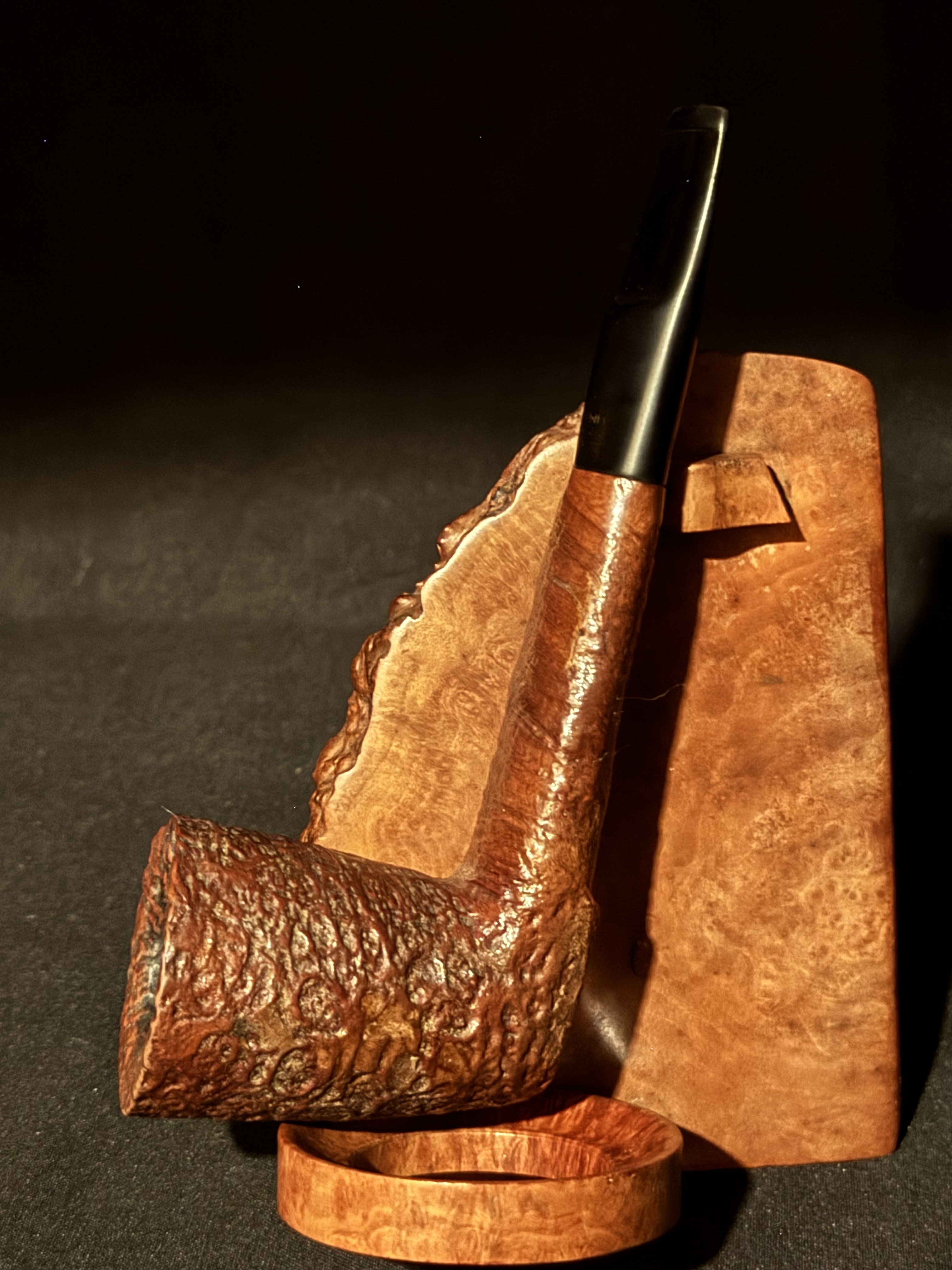 Gold Eagle Straight Dublin Sandblast Briar Pipe, Vulcanite Stem, Estate