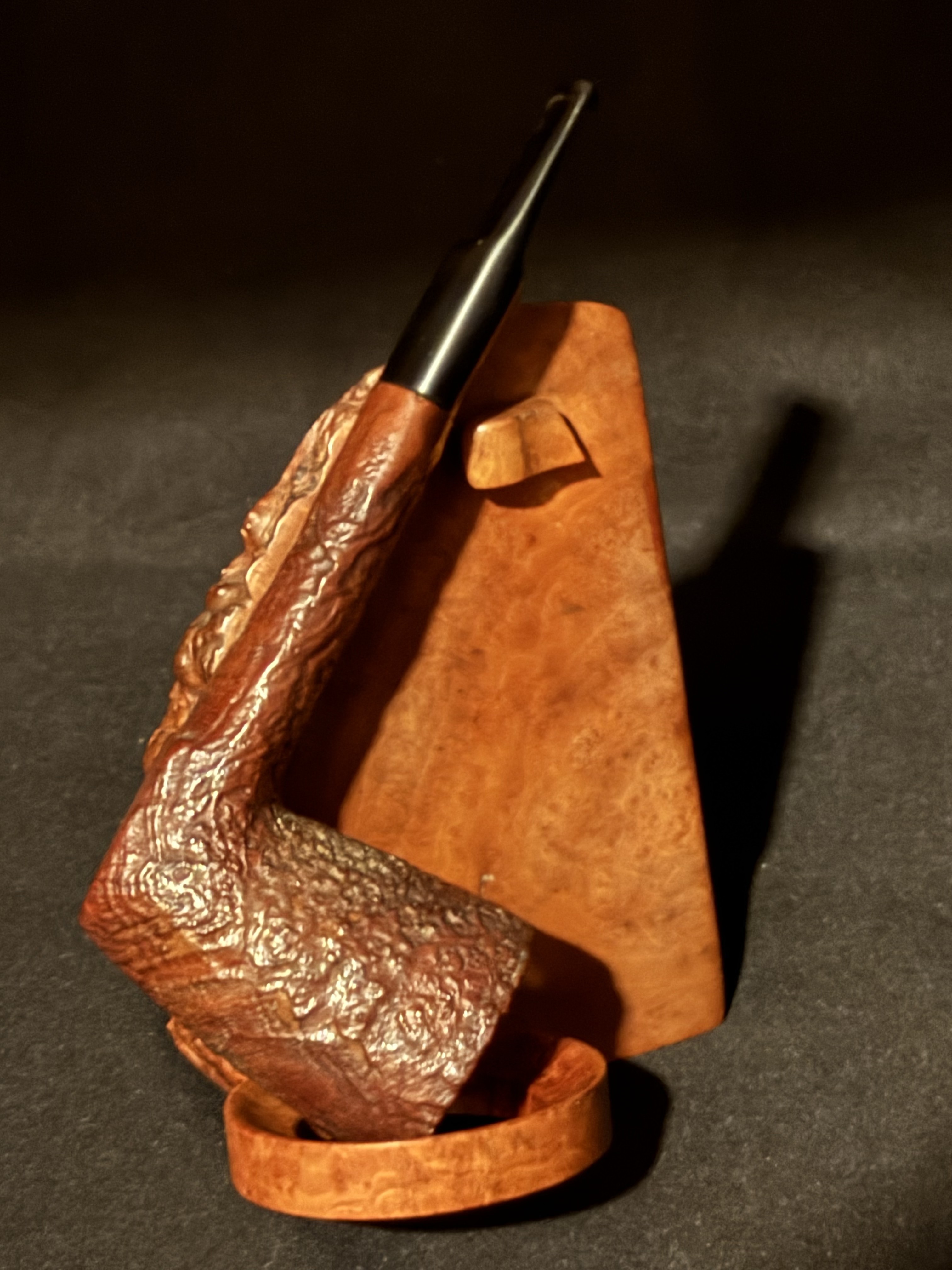 Gold Eagle Straight Dublin Sandblast Briar Pipe, Vulcanite Stem, Estate 2