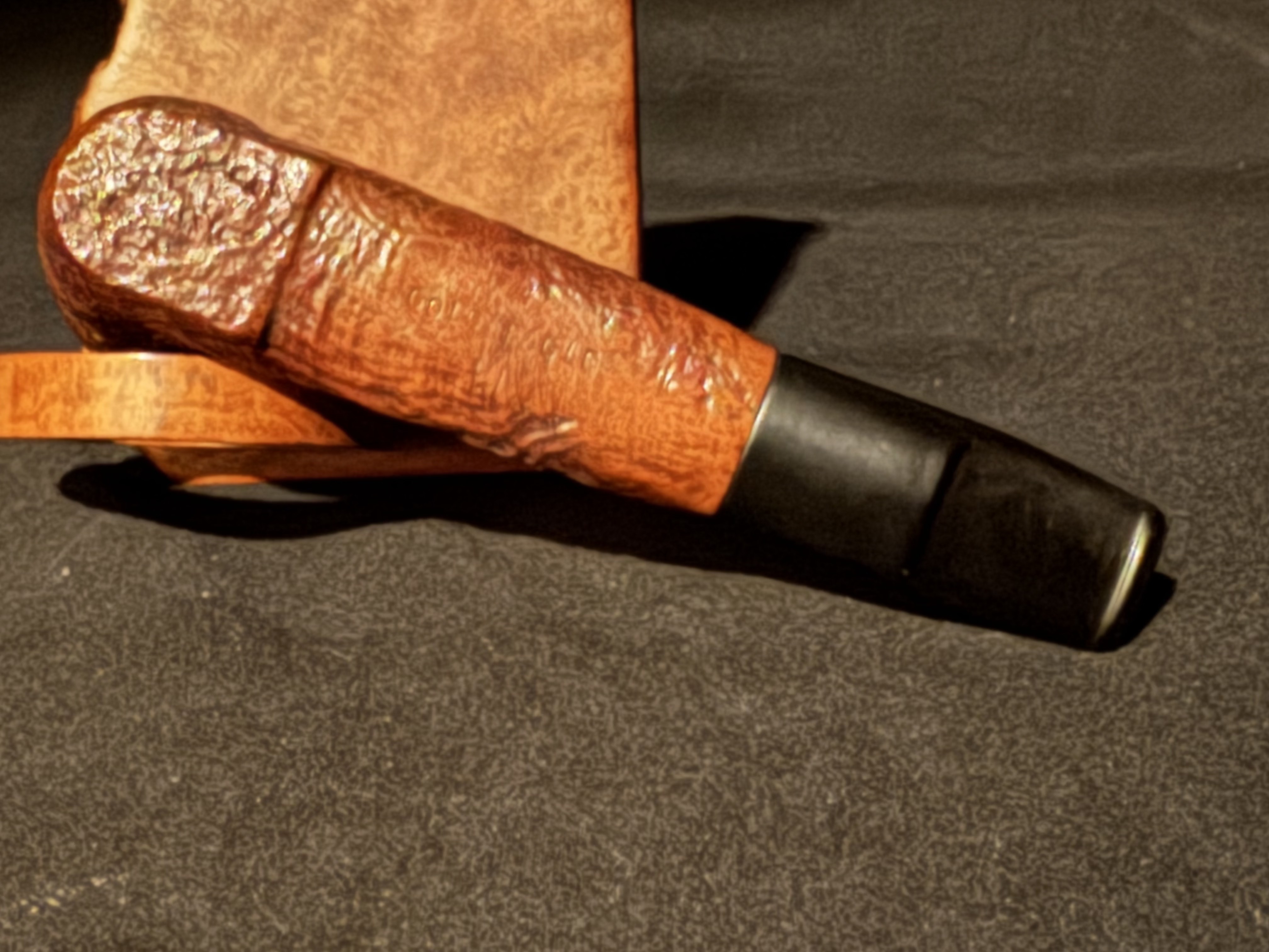 Gold Eagle Straight Dublin Sandblast Briar Pipe, Vulcanite Stem, Estate 6