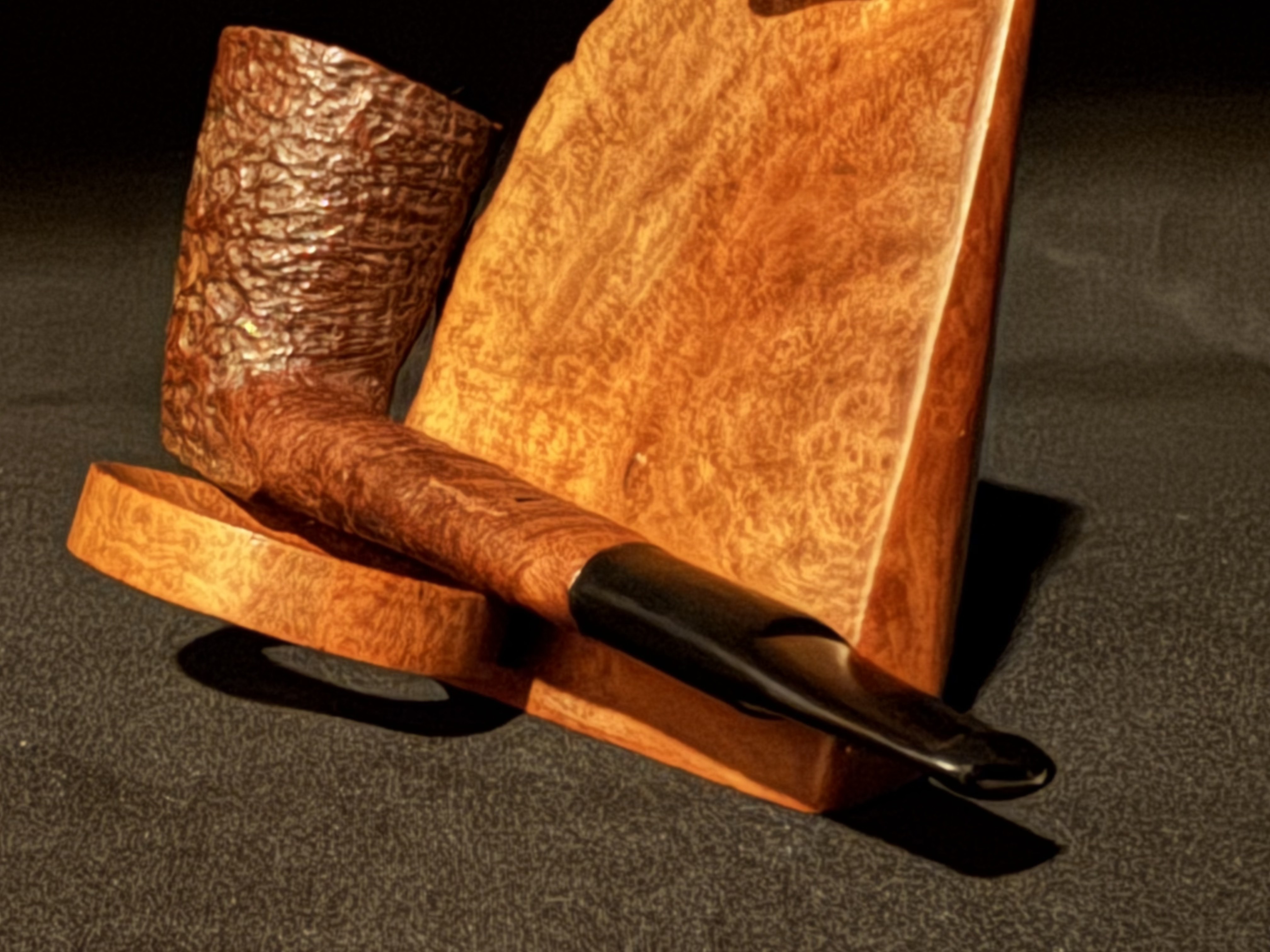 Gold Eagle Straight Dublin Sandblast Briar Pipe, Vulcanite Stem, Estate 8