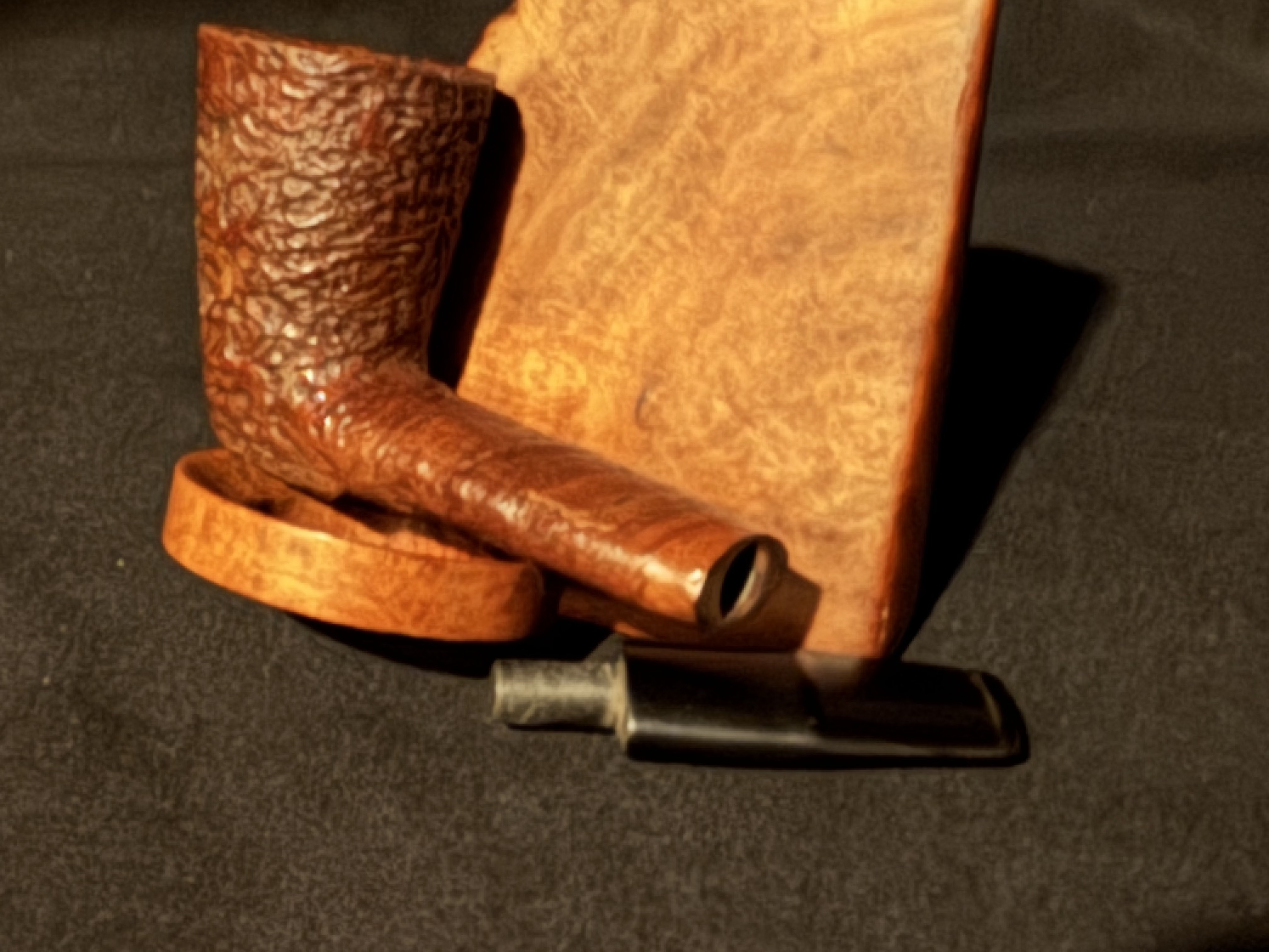 Gold Eagle Straight Dublin Sandblast Briar Pipe, Vulcanite Stem, Estate 9