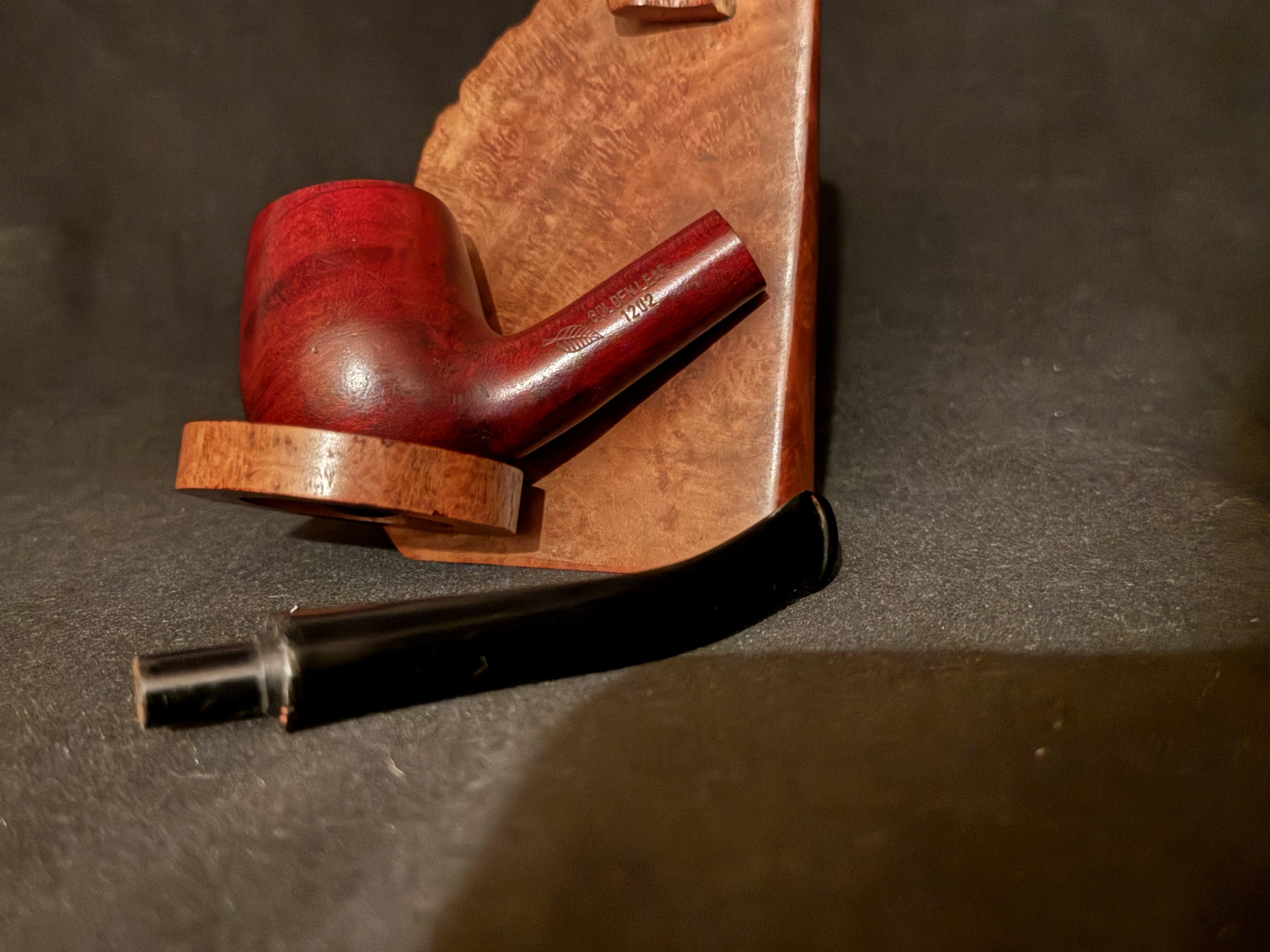 Golden Leaf 1202 Smooth Bent Billiard Pipe - Made in China 11
