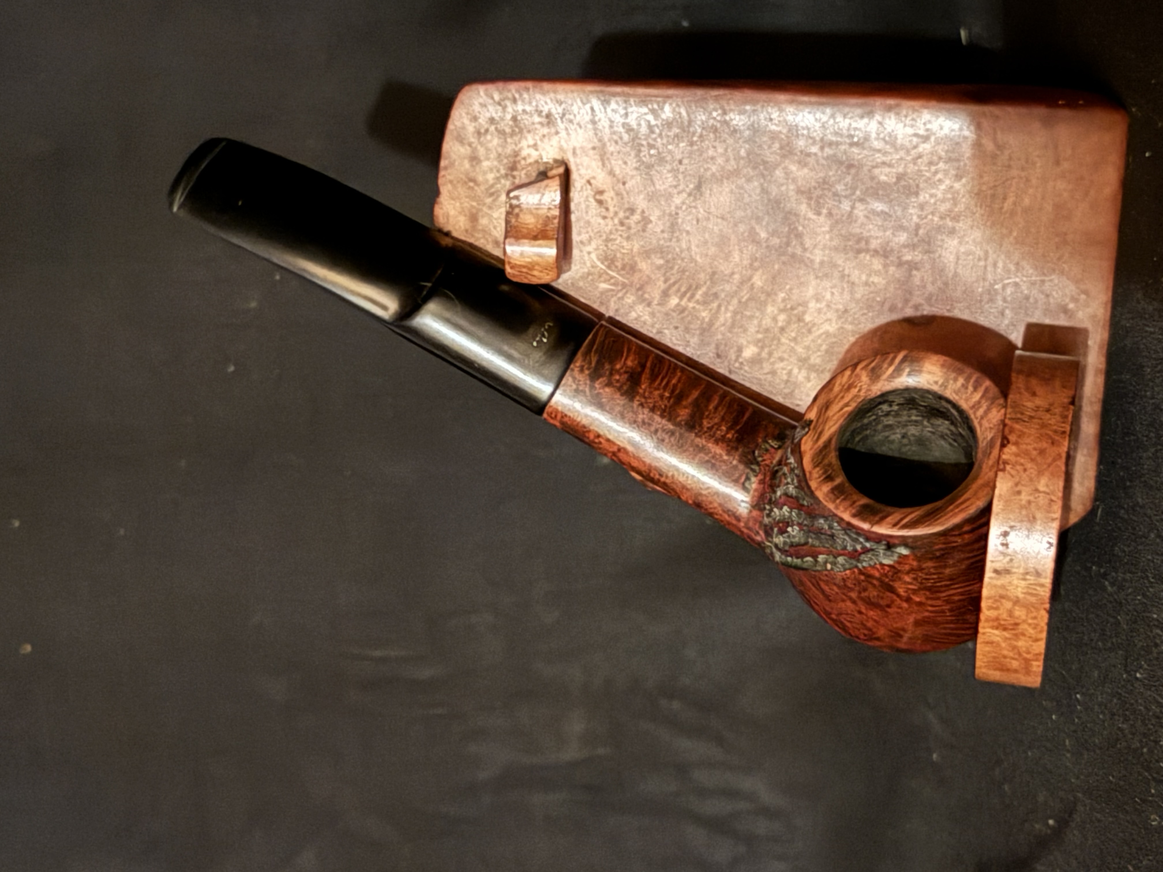 HAF Handmade in Denmark Straight Apple Pot Rustic Finish Danish Estate Pipe 2
