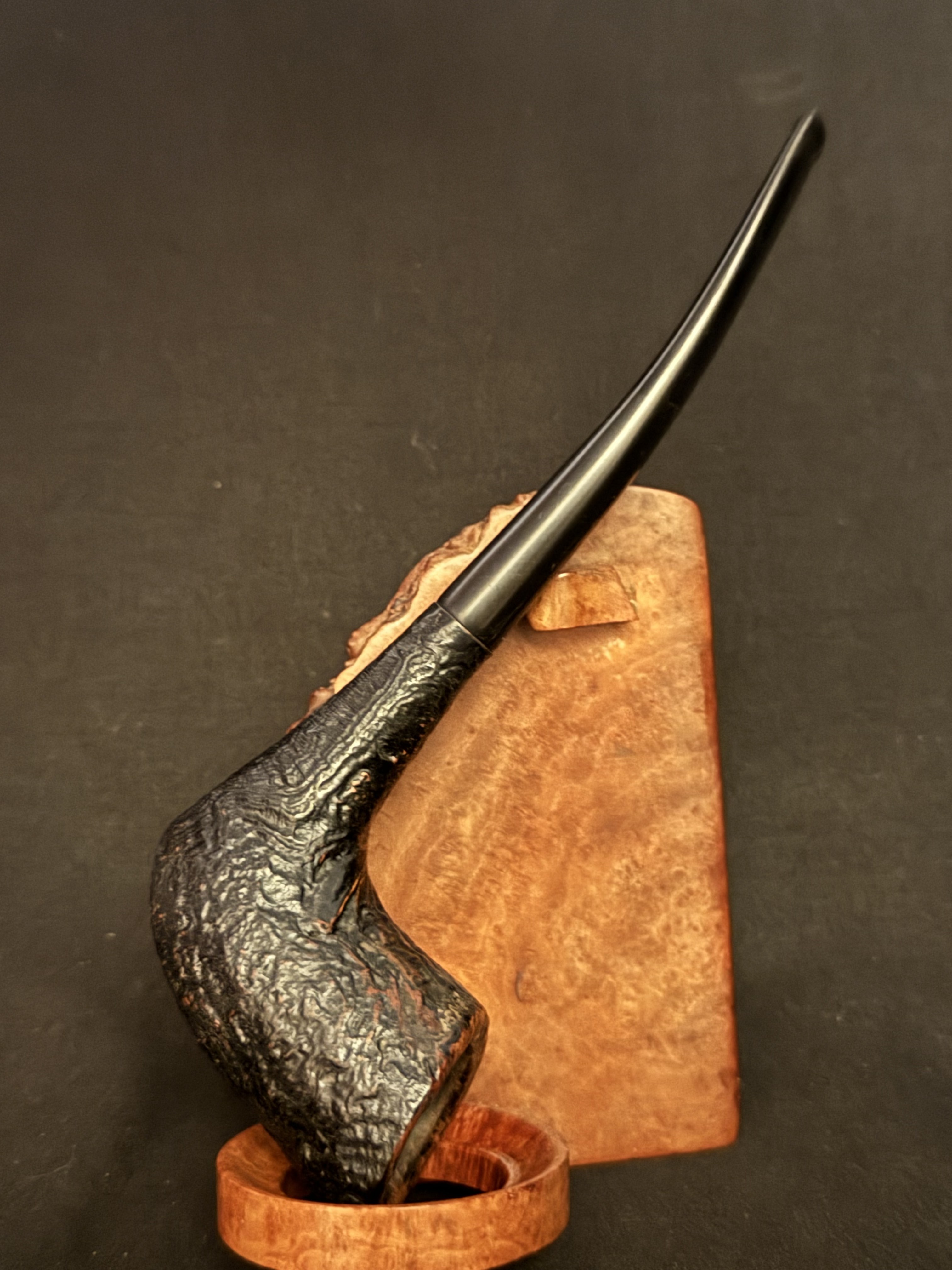 Henri Vuillard Corsica Selected Briar Smooth Billiard Estate Pipe, Dark Sandblast 2