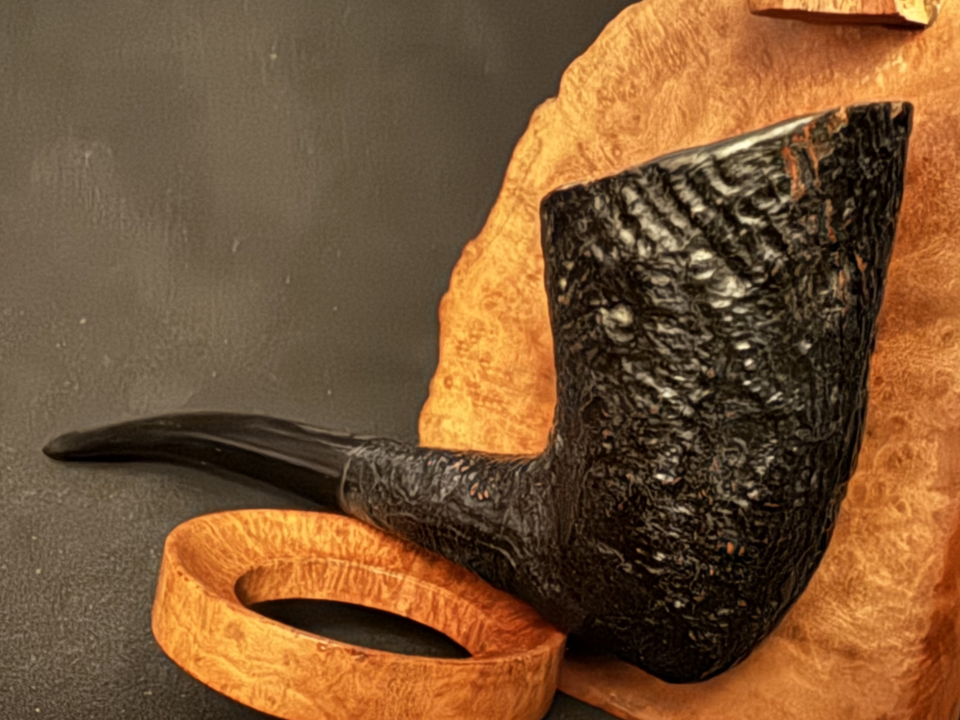 Henri Vuillard Corsica Selected Briar Smooth Billiard Estate Pipe, Dark Sandblast 7