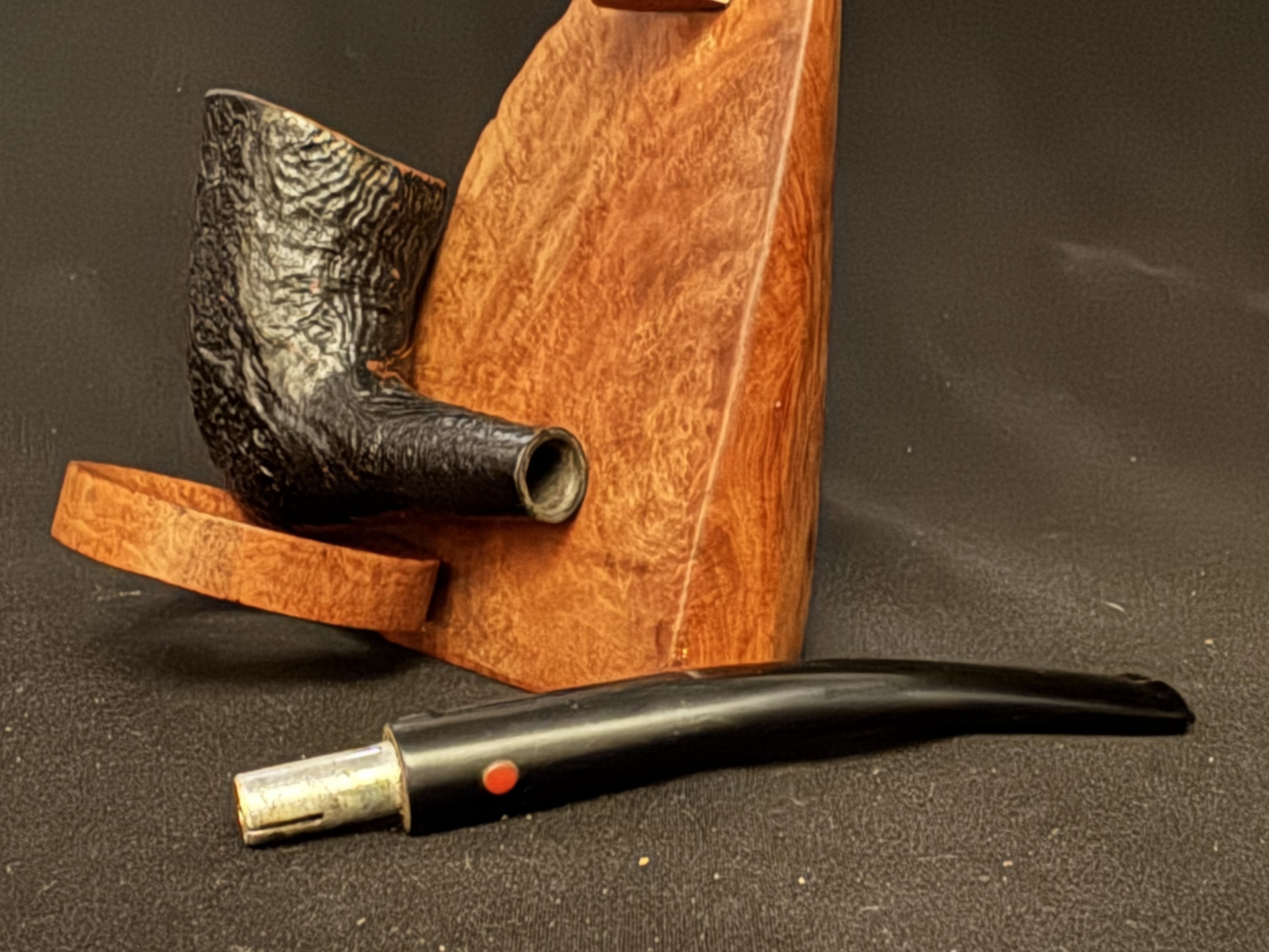 Henri Vuillard Corsica Selected Briar Smooth Billiard Estate Pipe, Dark Sandblast 9