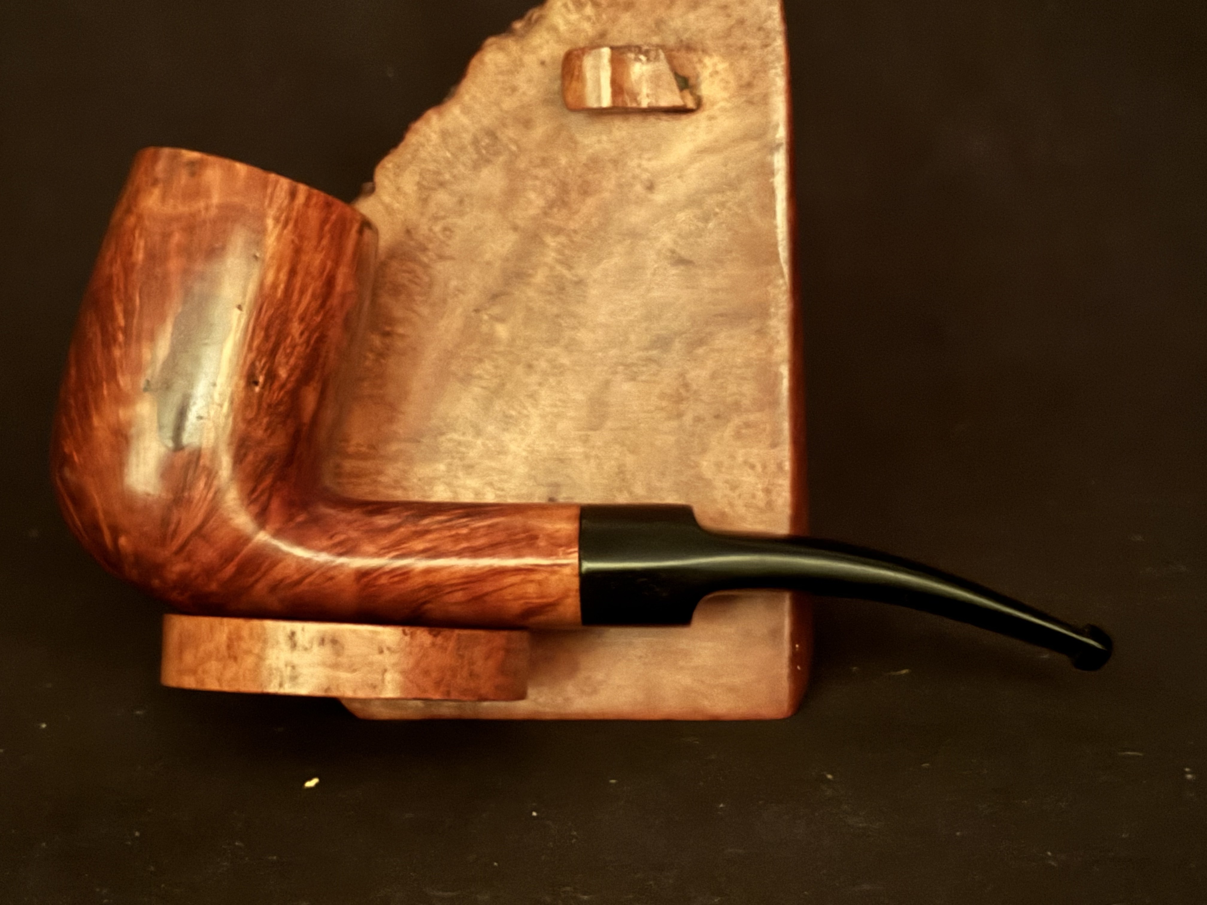 Hilson Antique 290/S Bent Chimney Billiard Vertical Grain Vulcanite Saddle Stem Estate Pipe 3