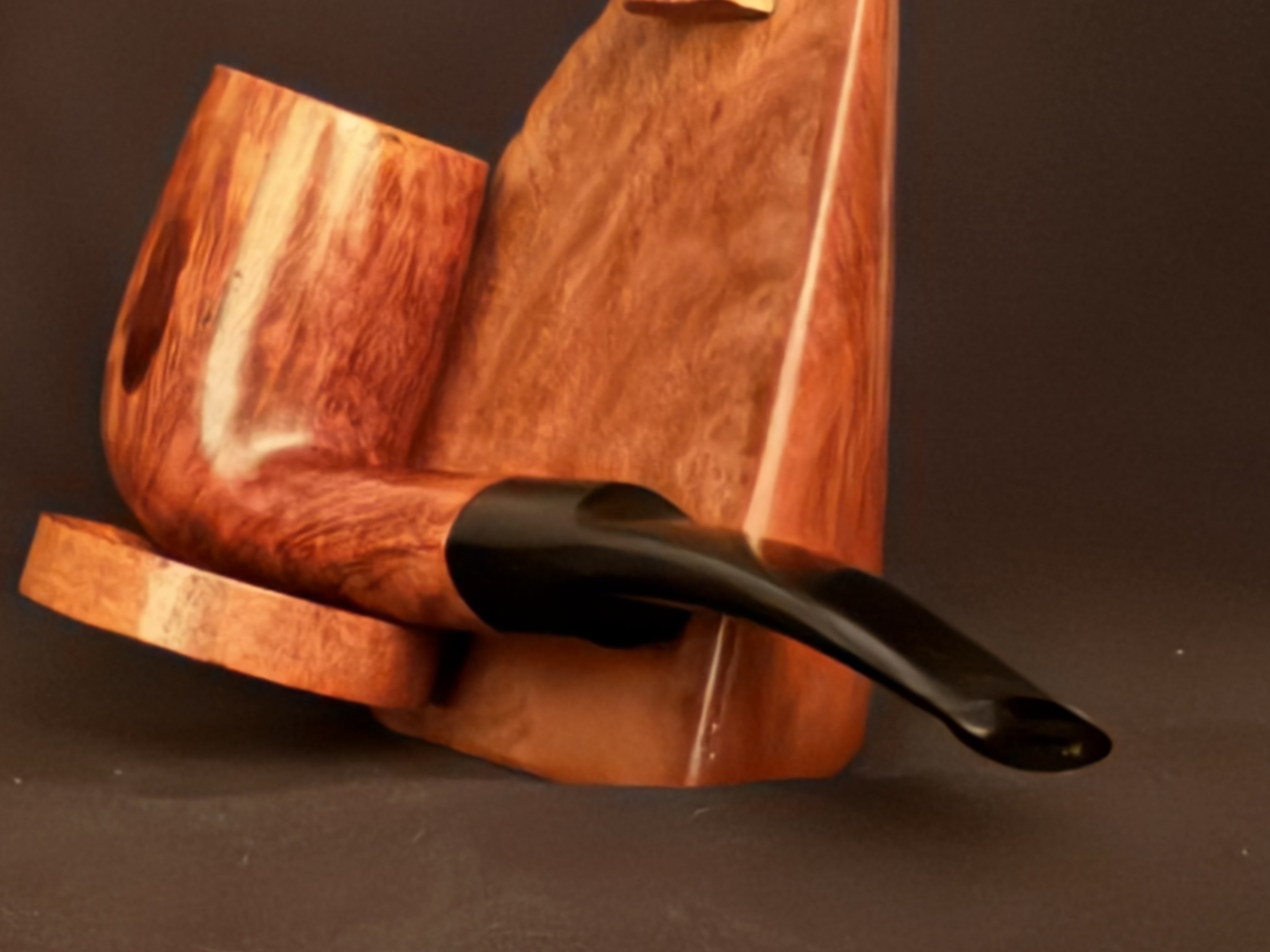 Hilson Antique 290/S Bent Chimney Billiard Vertical Grain Vulcanite Saddle Stem Estate Pipe 7