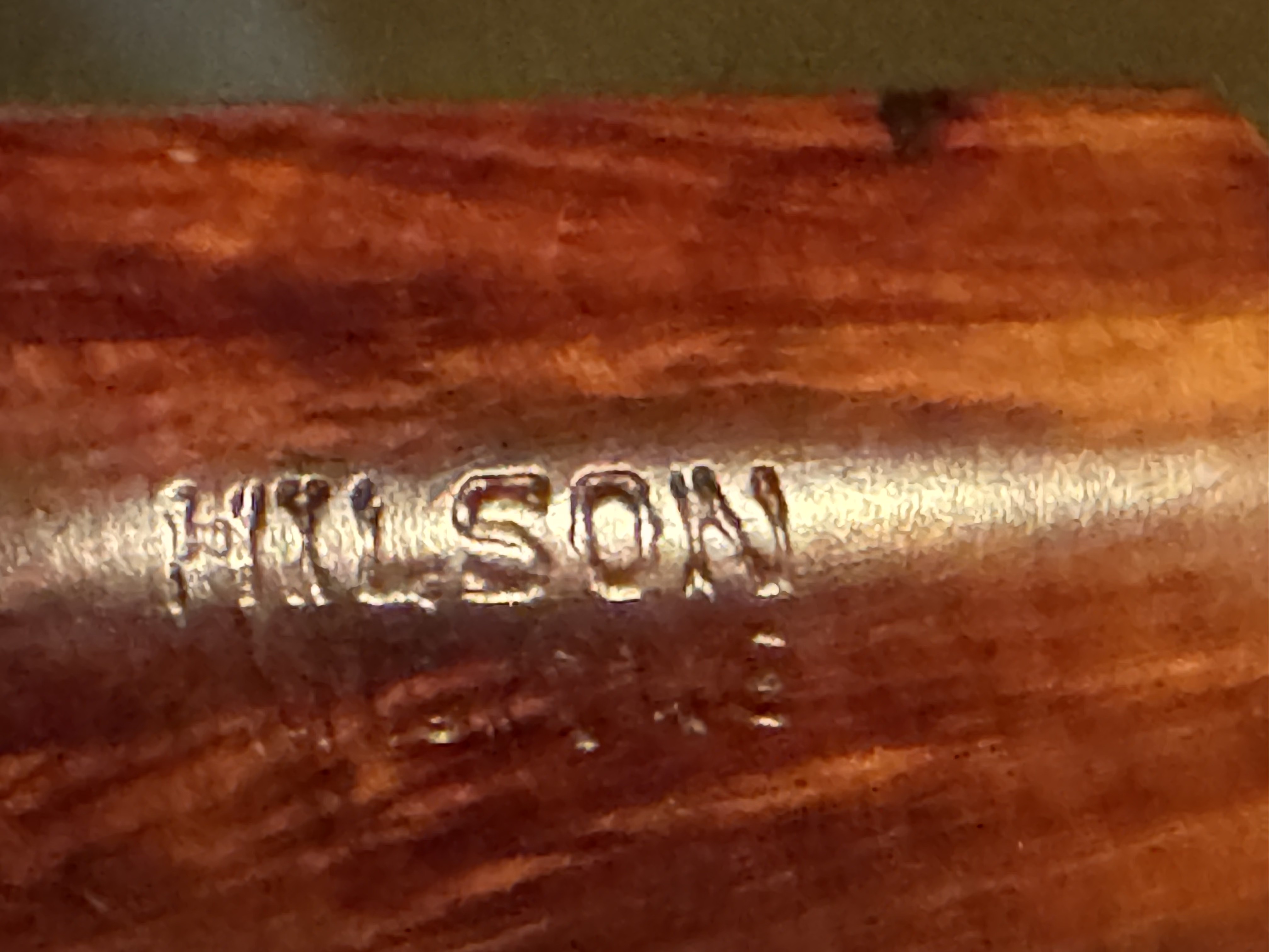 Hilson Antique 290/S Bent Chimney Billiard Vertical Grain Vulcanite Saddle Stem Estate Pipe 9