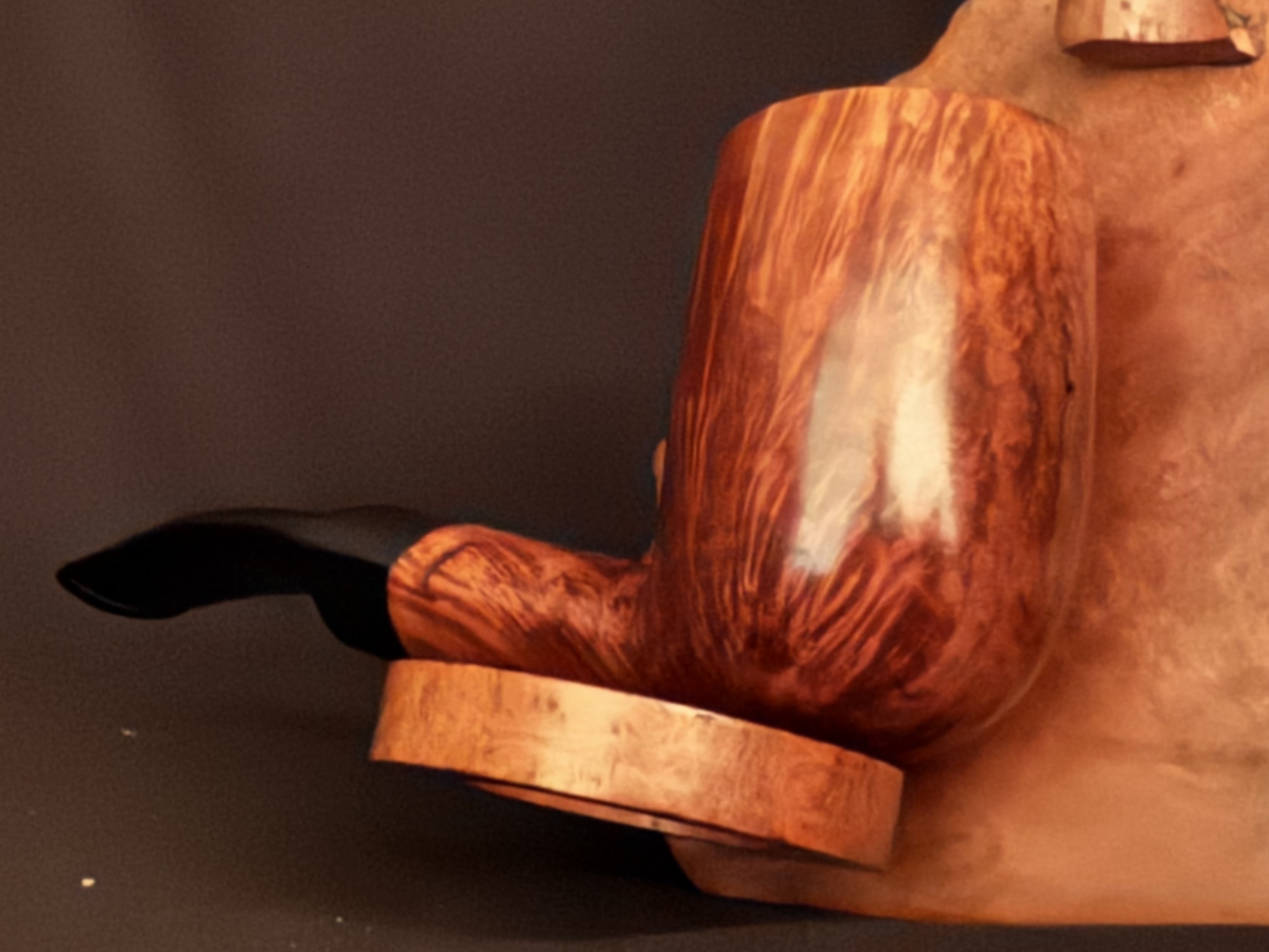 Hilson Antique 290/S Bent Chimney Billiard Vertical Grain Vulcanite Saddle Stem Estate Pipe 10