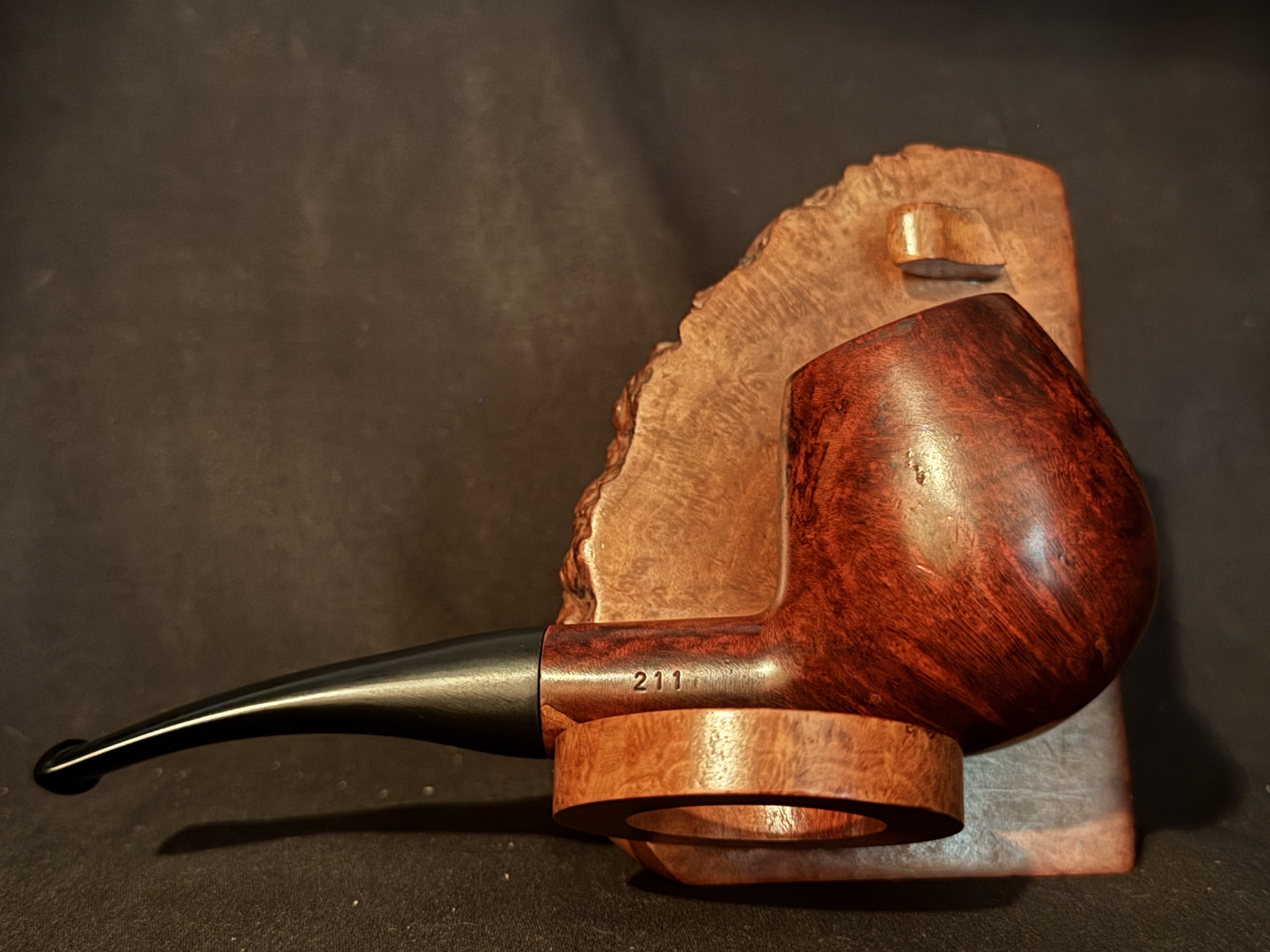 Hilson Avanti 211 Bent Brandy Reddish Smooth Briar Vulcanite Stem Estate Pipe 9mm Filter 5