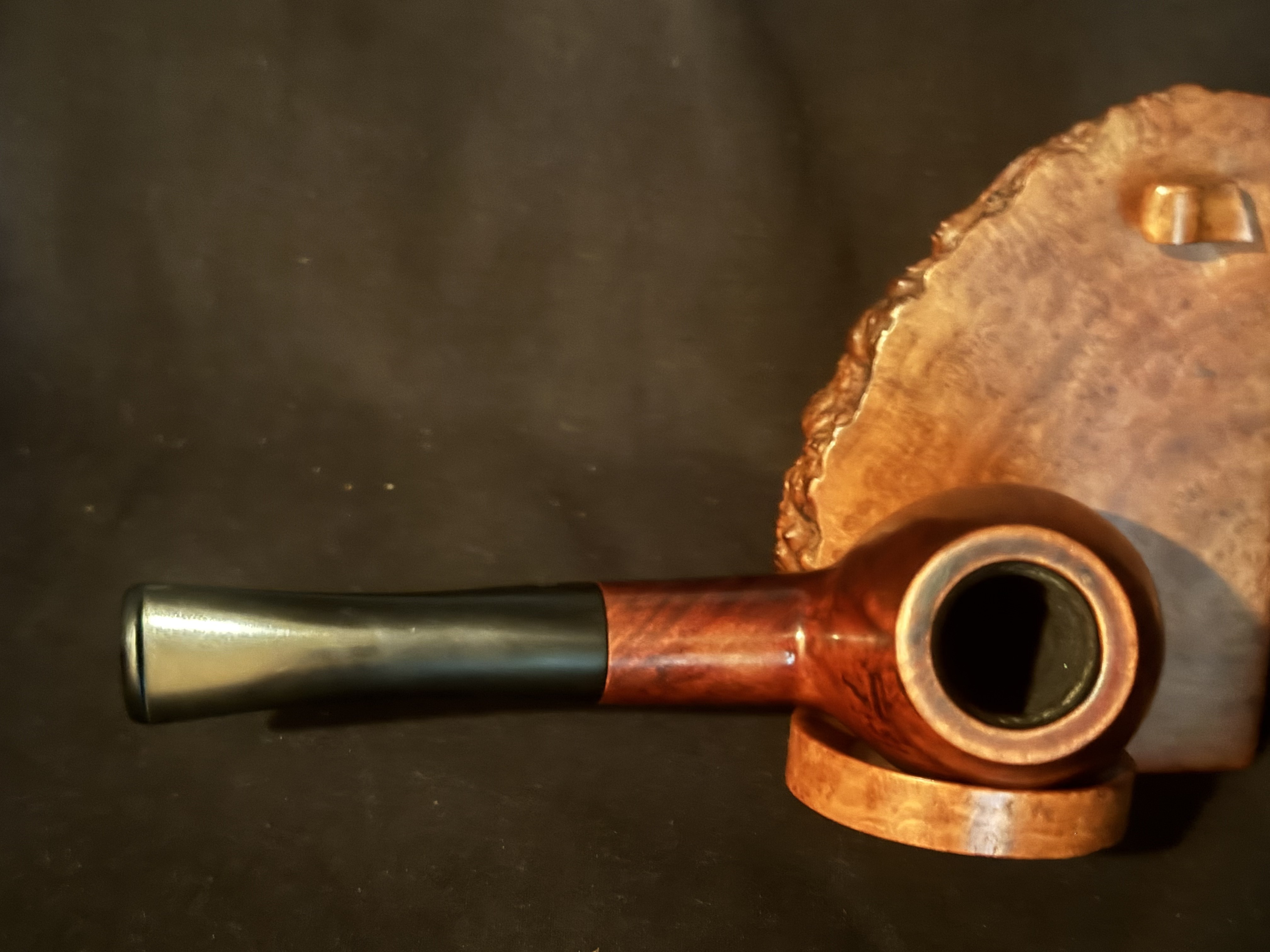 Hilson Avanti 211 Bent Brandy Reddish Smooth Briar Vulcanite Stem Estate Pipe 9mm Filter 6