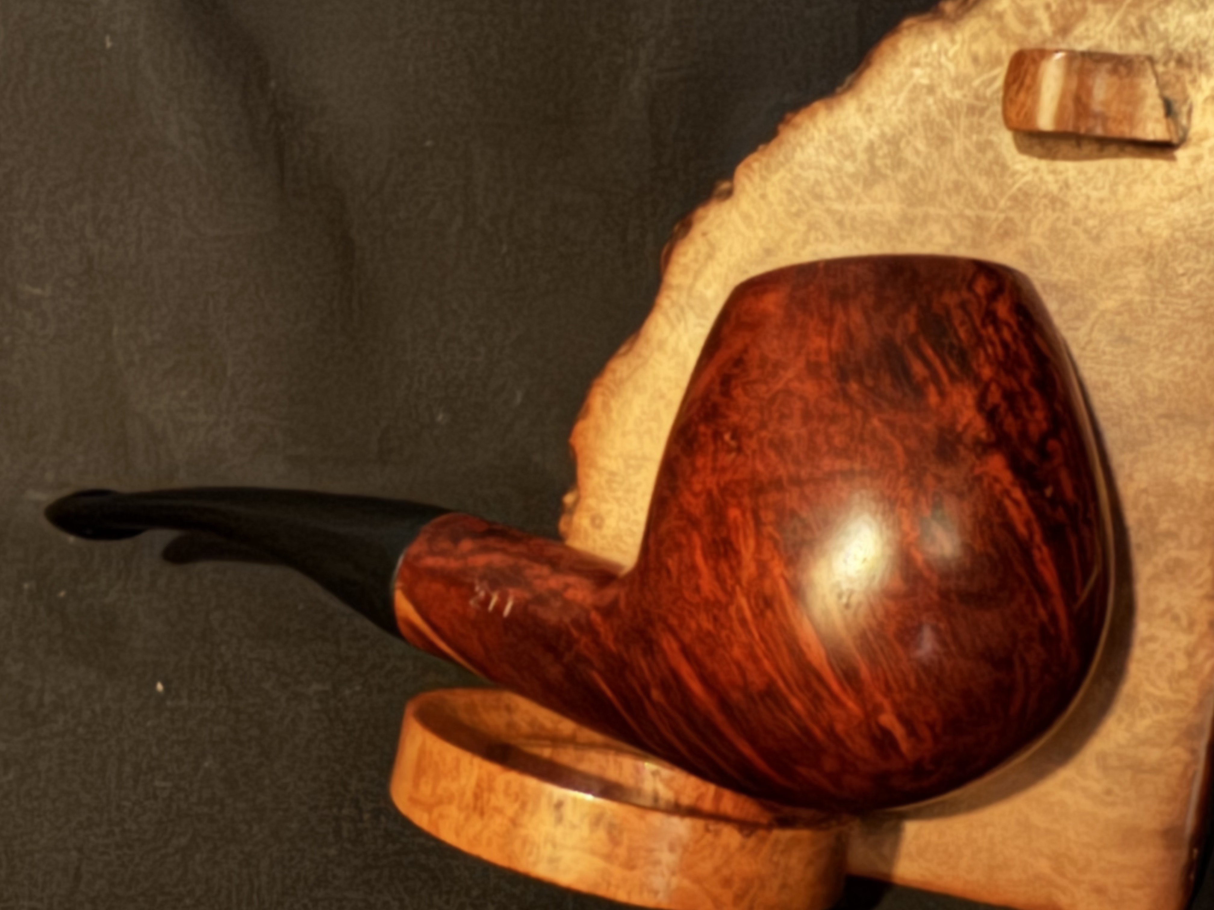 Hilson Avanti 211 Bent Brandy Reddish Smooth Briar Vulcanite Stem Estate Pipe 9mm Filter 7