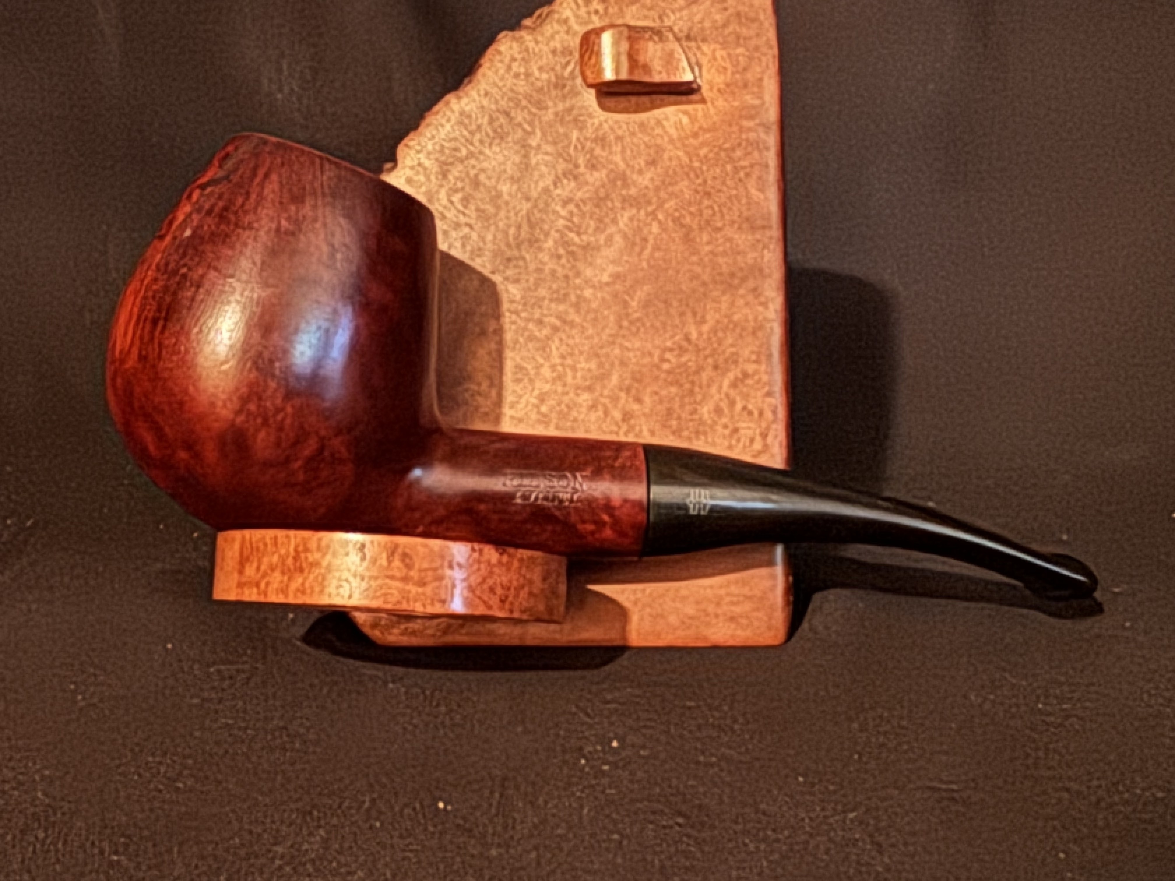 Hilson Avanti 211 Bent Brandy Reddish Smooth Briar Vulcanite Stem Estate Pipe 9mm Filter 11