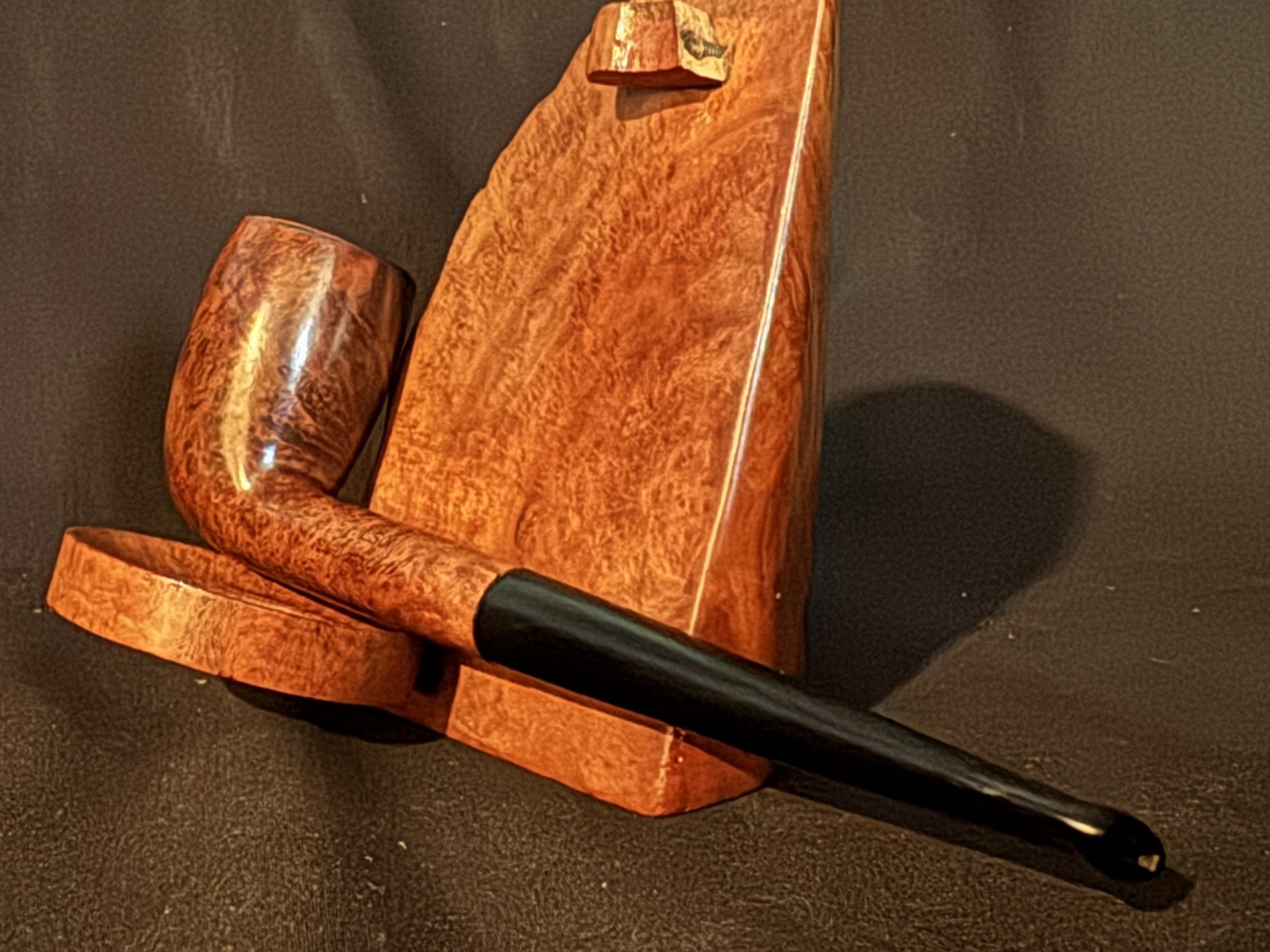 Hilson Mondial Block Meerschaum Line Smooth Straight Billiard Meerschaum Insert Estate Pipe 3