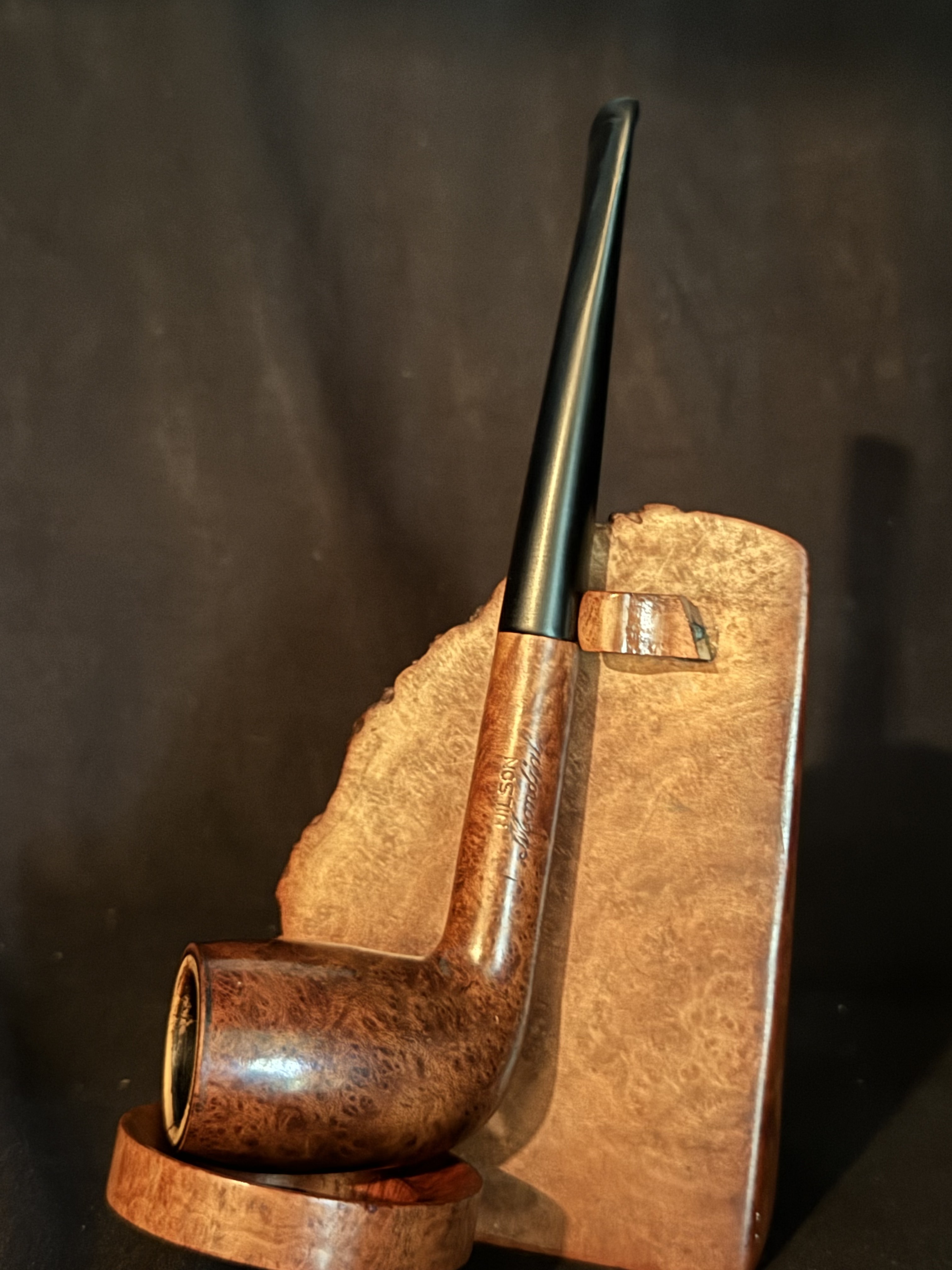 Hilson Mondial Block Meerschaum Line Smooth Straight Billiard Meerschaum Insert Estate Pipe 5