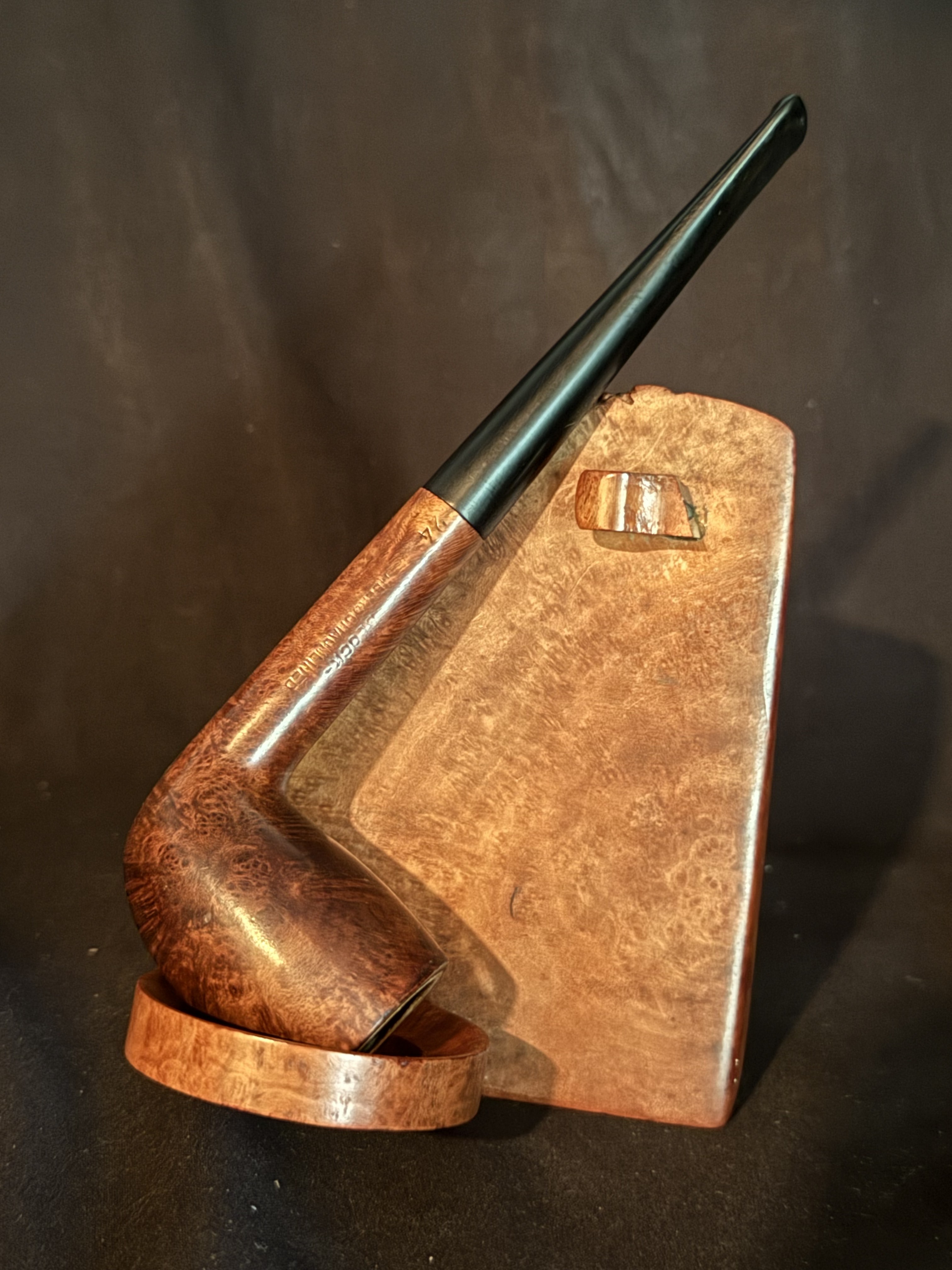 Hilson Mondial Block Meerschaum Line Smooth Straight Billiard Meerschaum Insert Estate Pipe 6