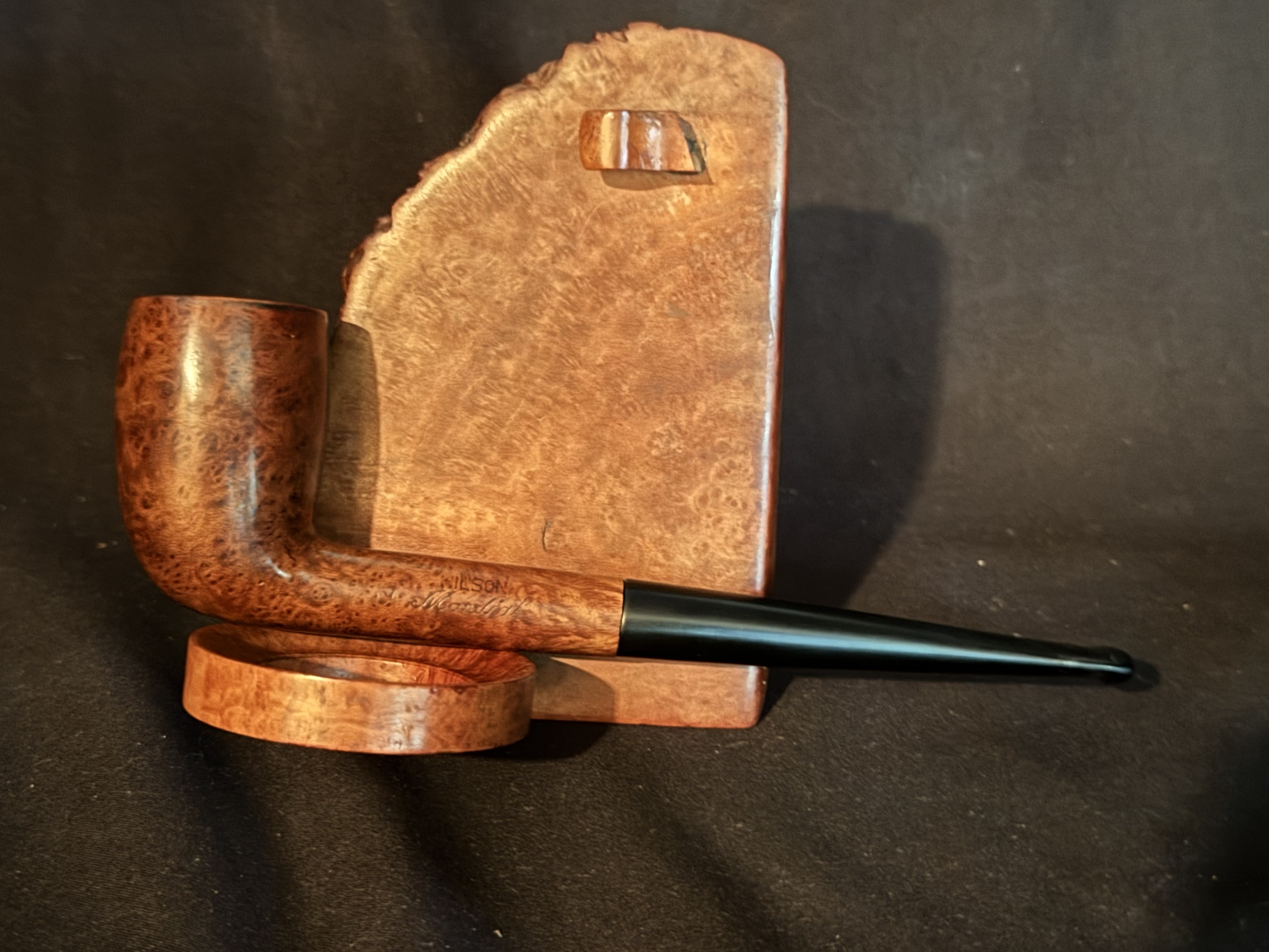 Hilson Mondial Block Meerschaum Line Smooth Straight Billiard Meerschaum Insert Estate Pipe 7