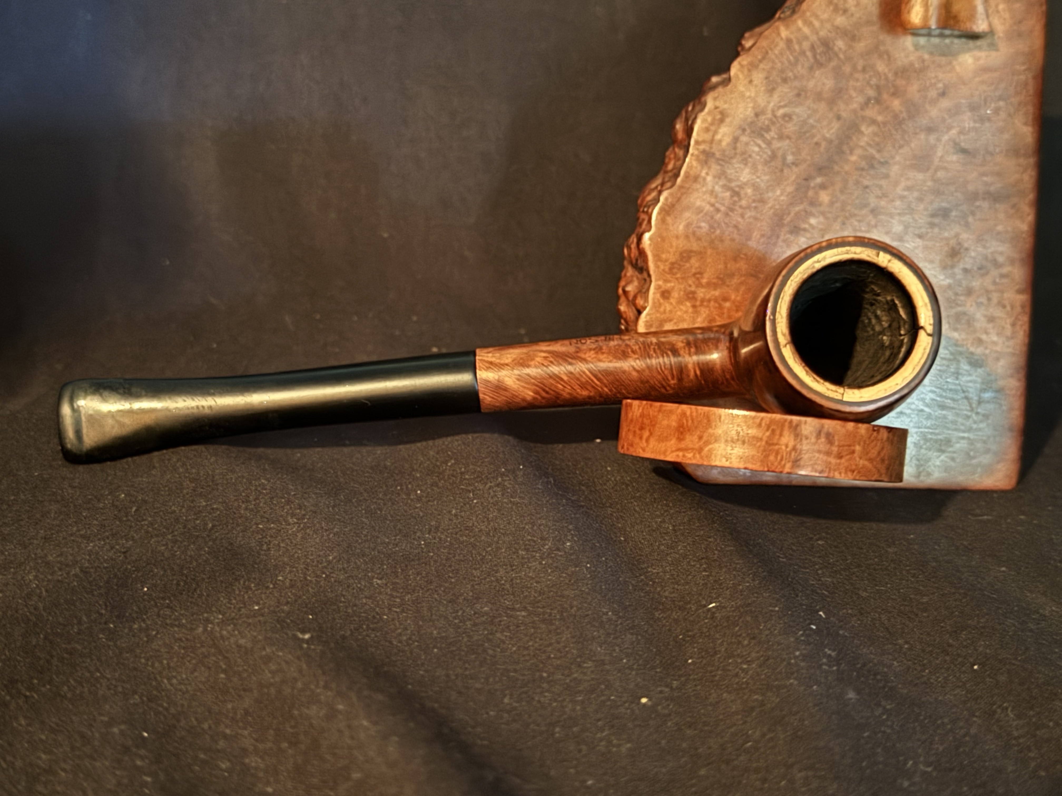 Hilson Mondial Block Meerschaum Line Smooth Straight Billiard Meerschaum Insert Estate Pipe 9