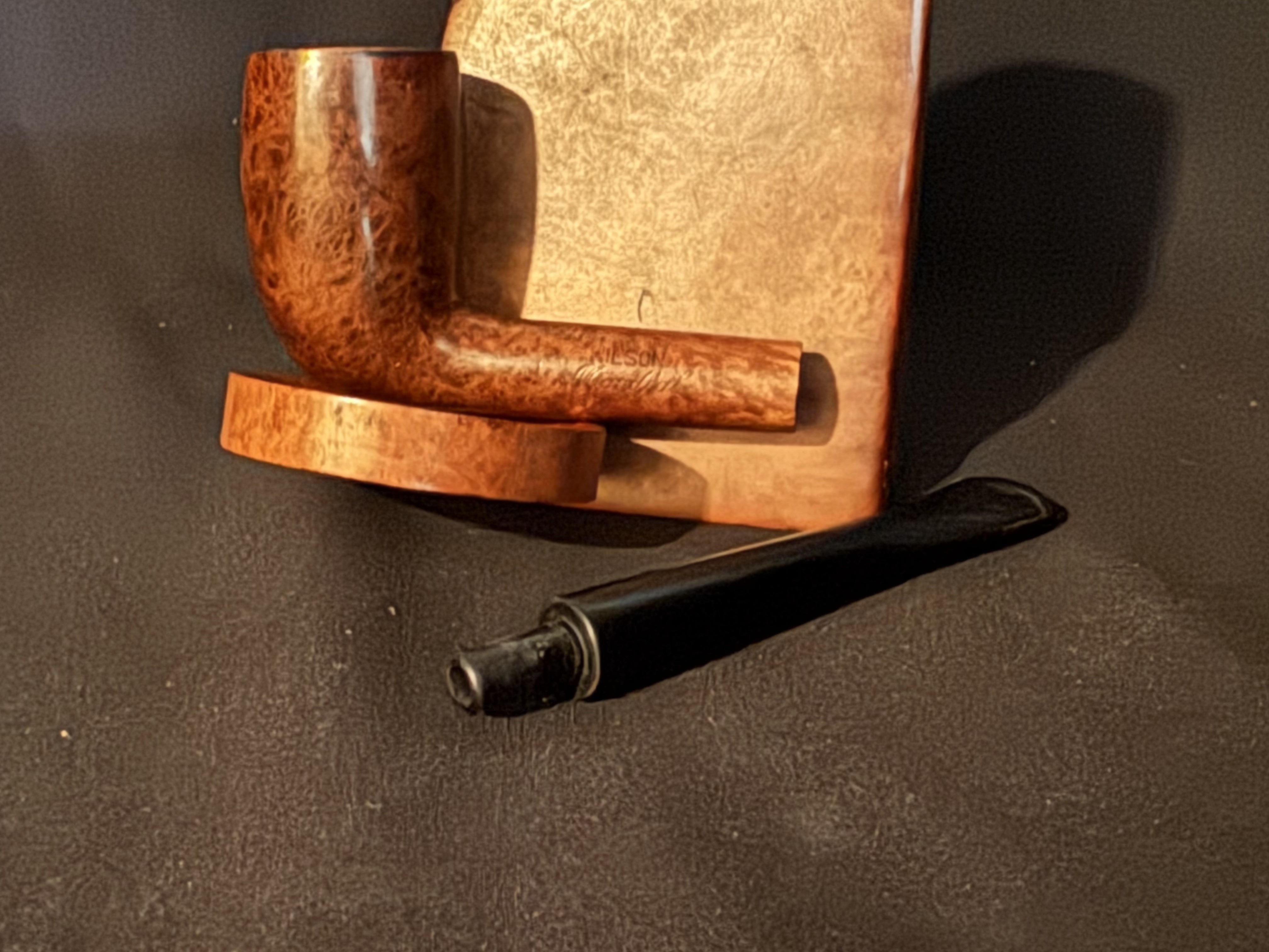 Hilson Mondial Block Meerschaum Line Smooth Straight Billiard Meerschaum Insert Estate Pipe 12