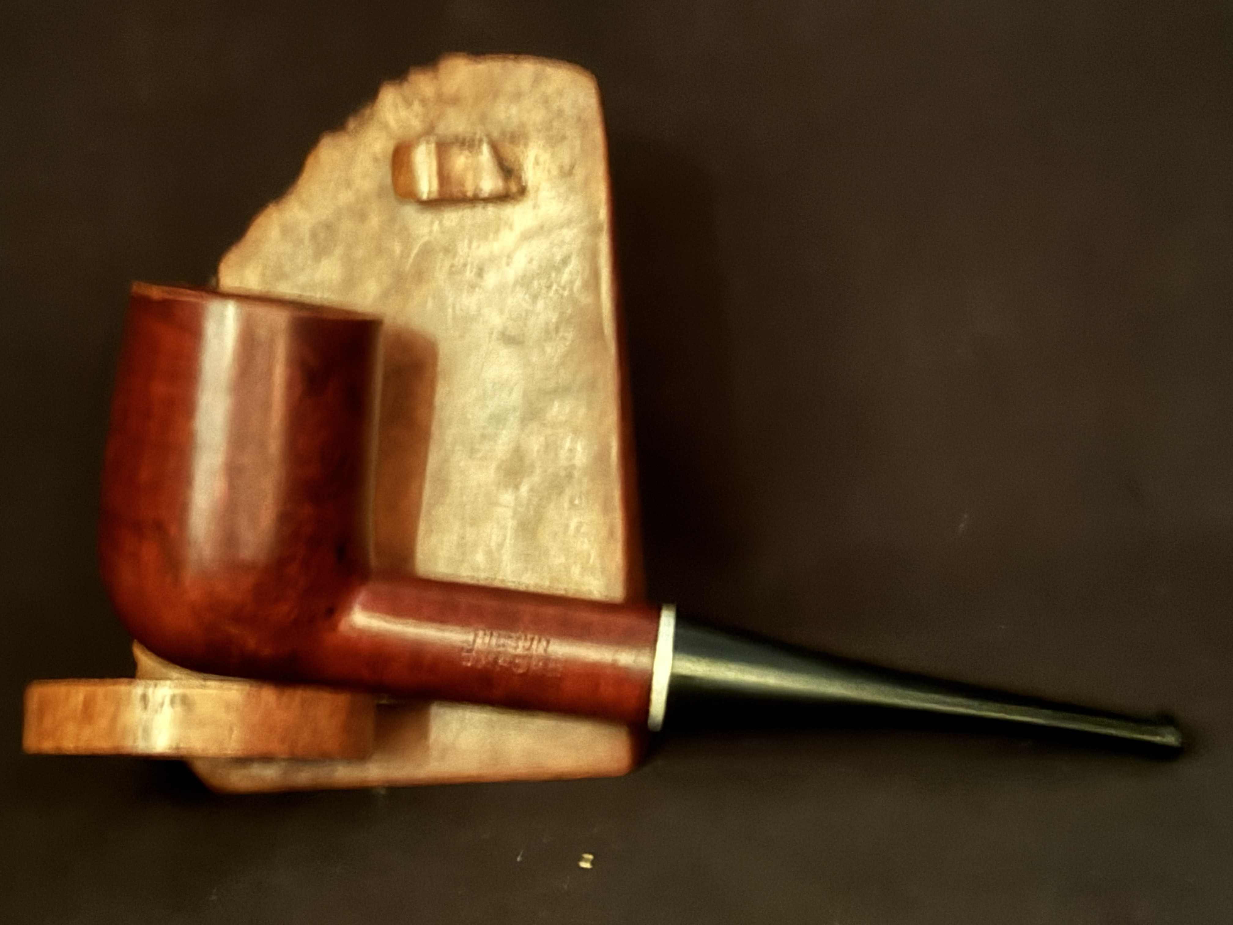 Hilson Oxford (210) Reddish Smooth Straight Billiard Estate Pipe with 9mm Filter 3
