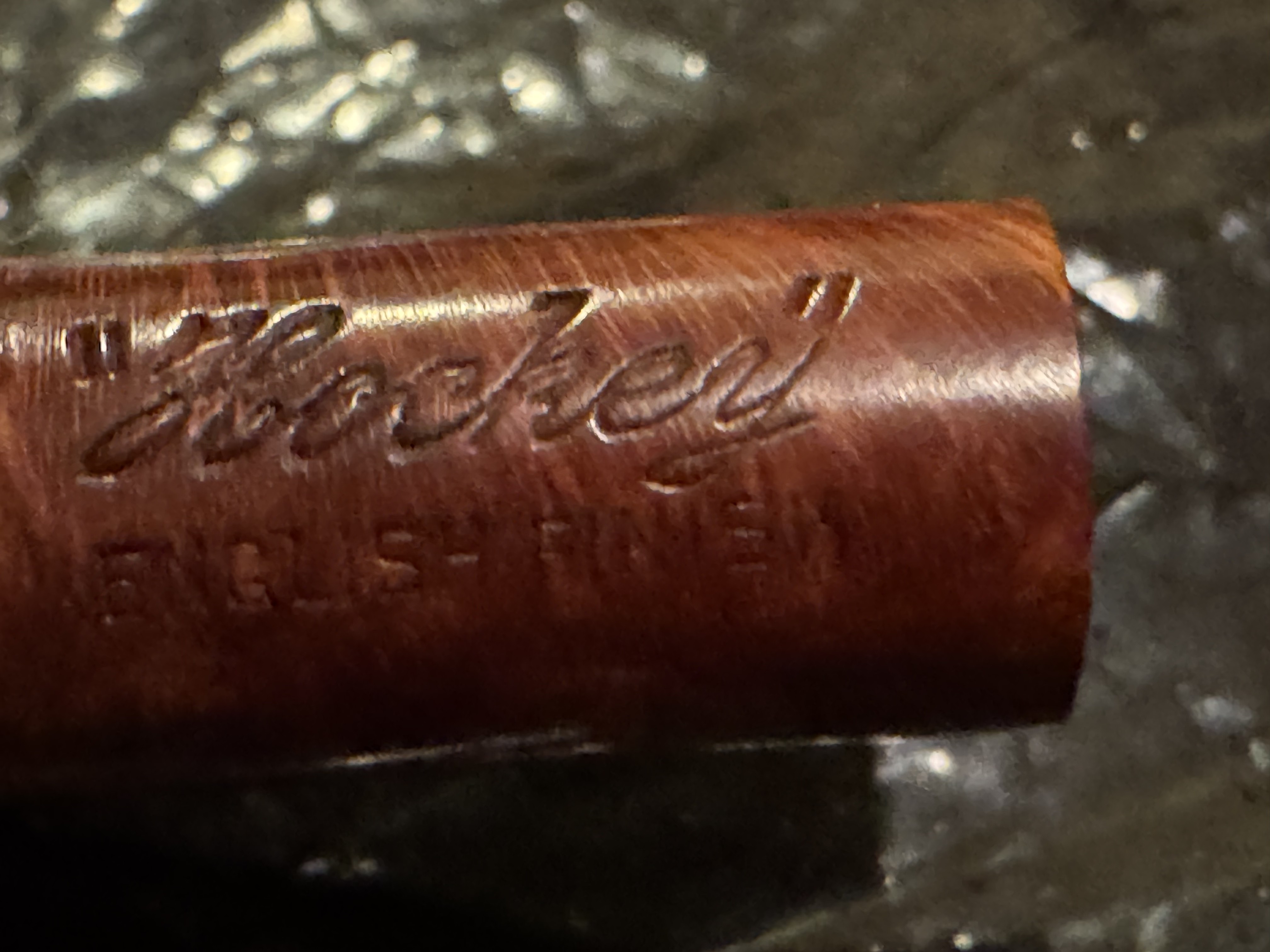 Hockey English Finish Smooth Apple Pot Pipe - Straight Pencil Shank Estate Pipe 11