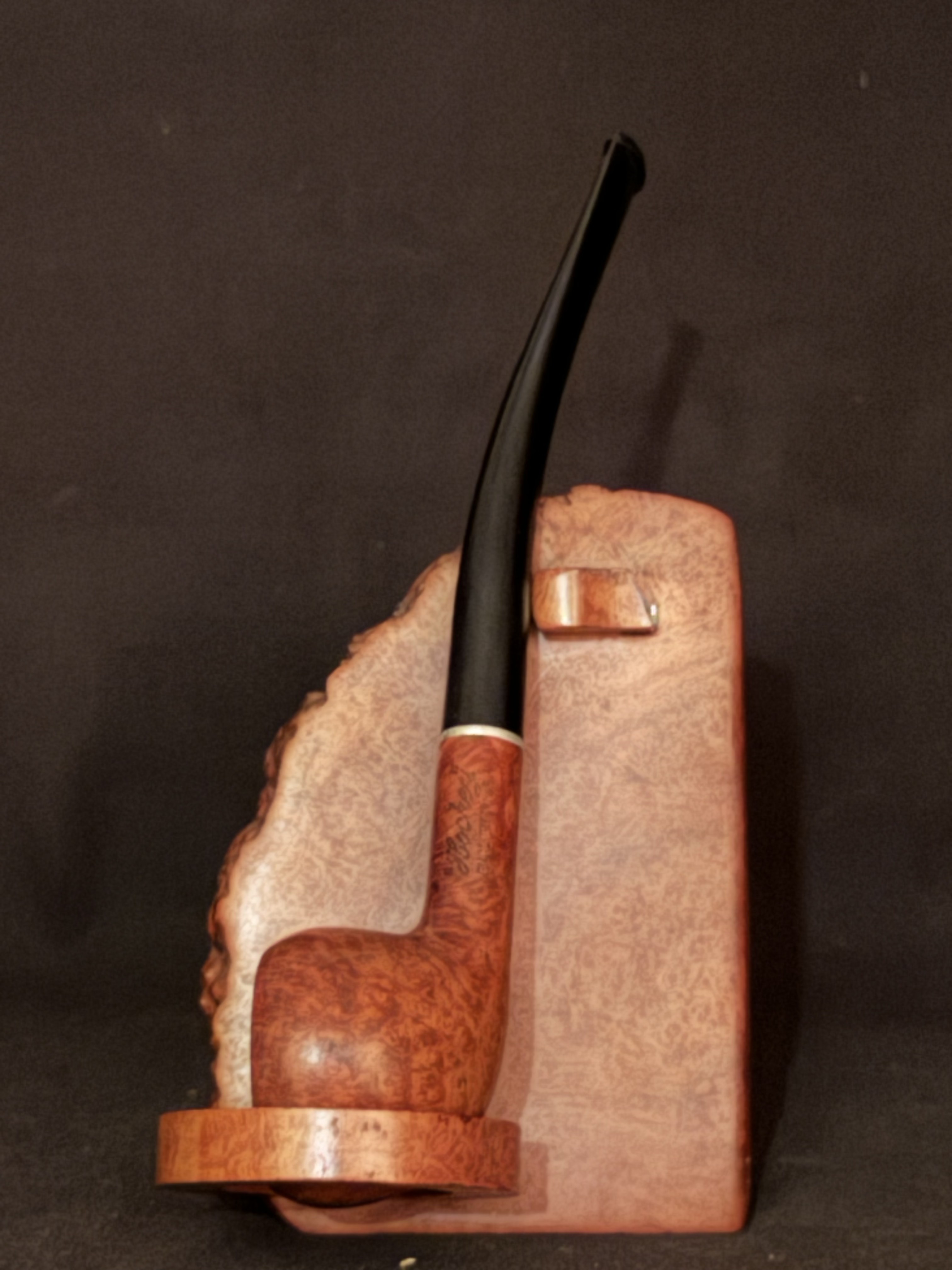 Hockey English Finish Smooth Apple Pot Pipe - Straight Pencil Shank Estate Pipe 2