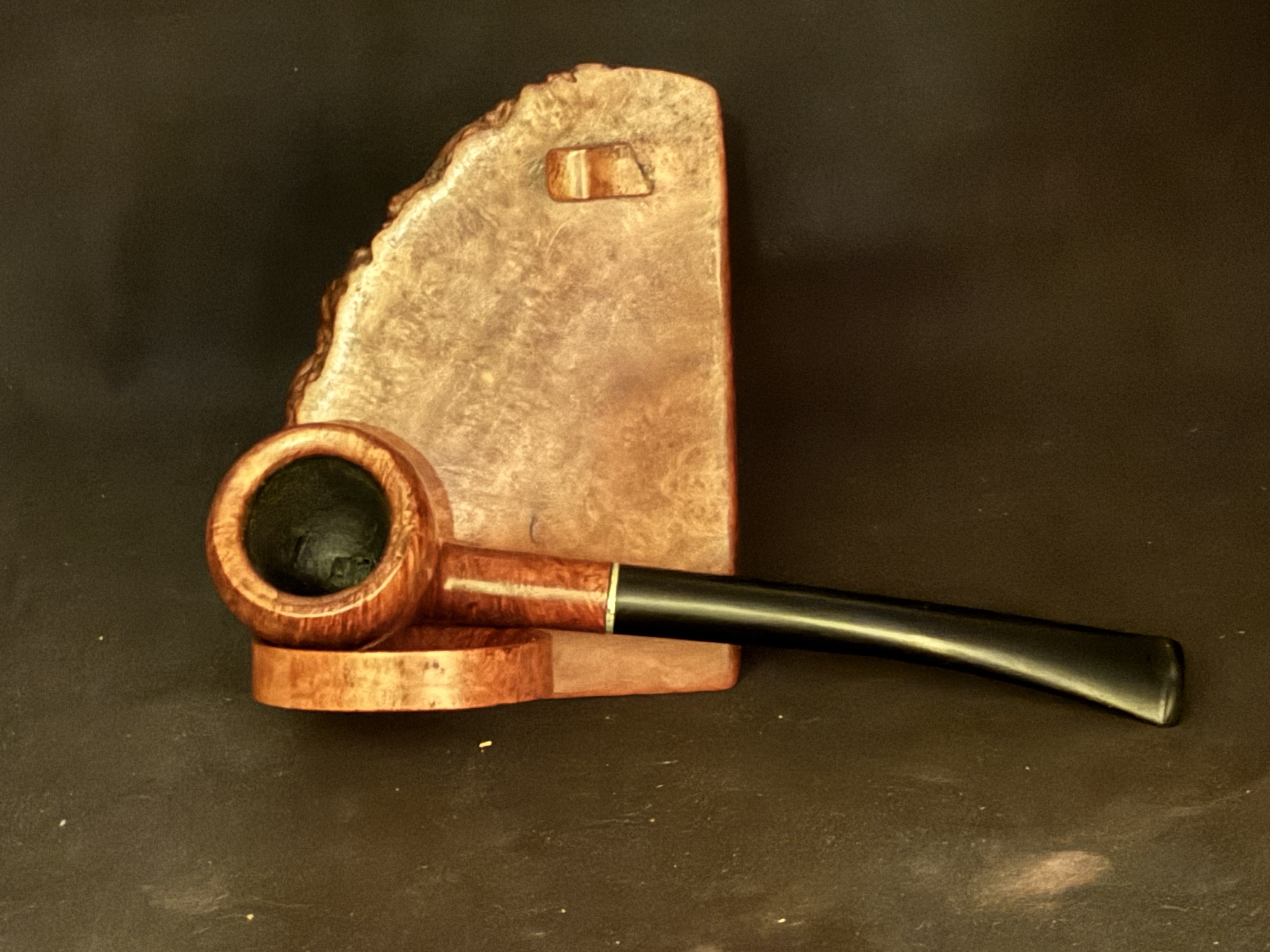 Hockey English Finish Smooth Apple Pot Pipe - Straight Pencil Shank Estate Pipe 5