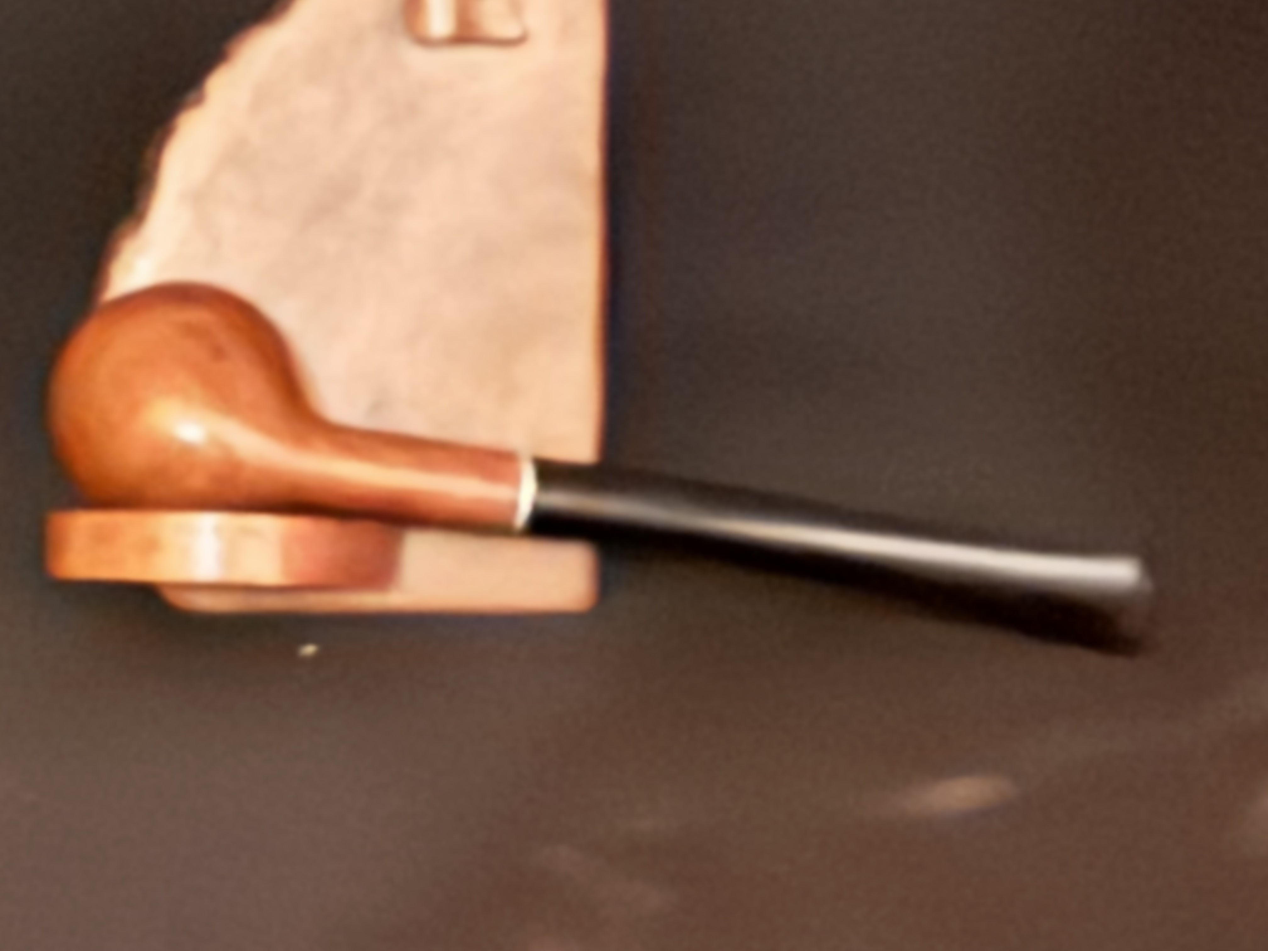 Hockey English Finish Smooth Apple Pot Pipe - Straight Pencil Shank Estate Pipe 7