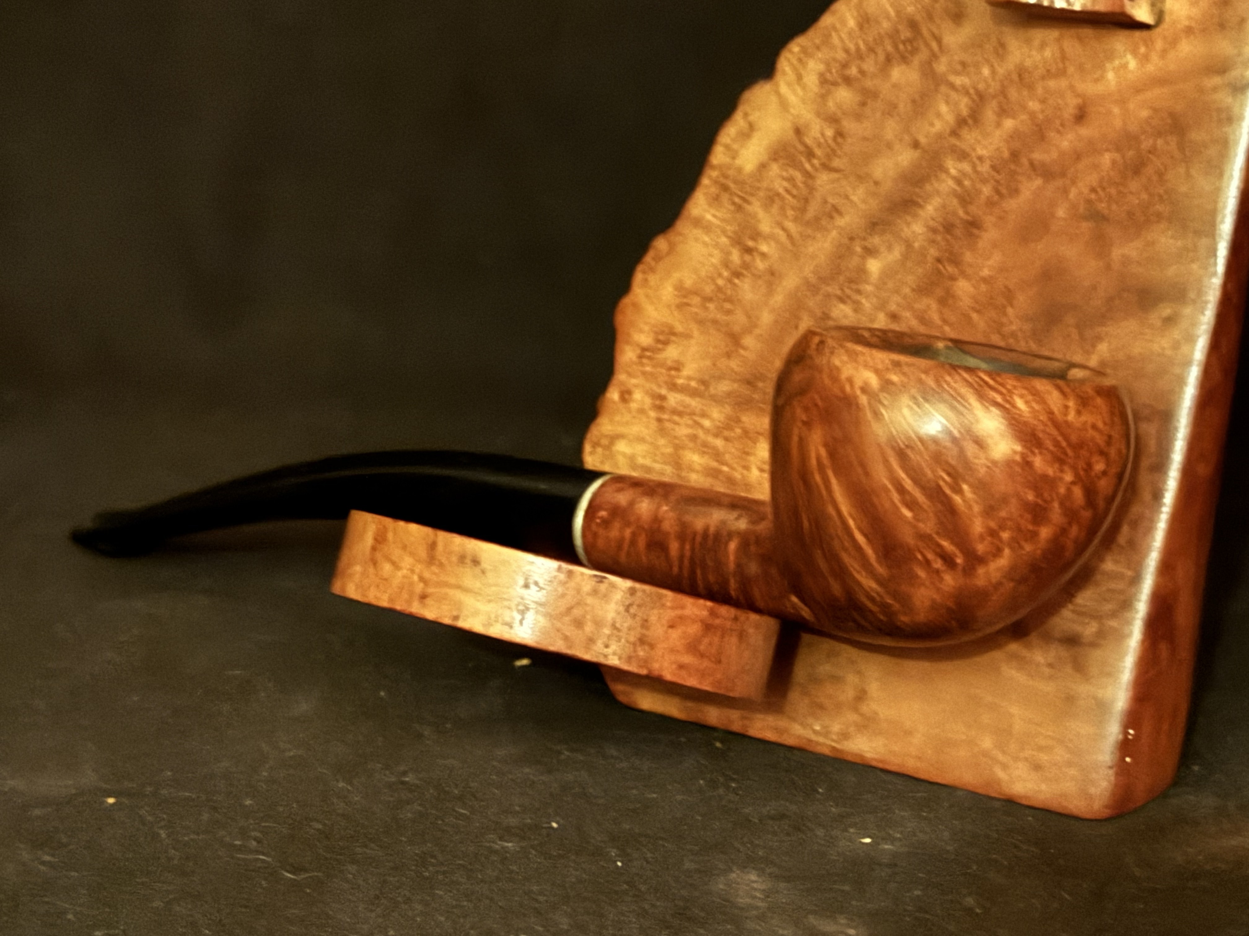 Hockey English Finish Smooth Apple Pot Pipe - Straight Pencil Shank Estate Pipe 9