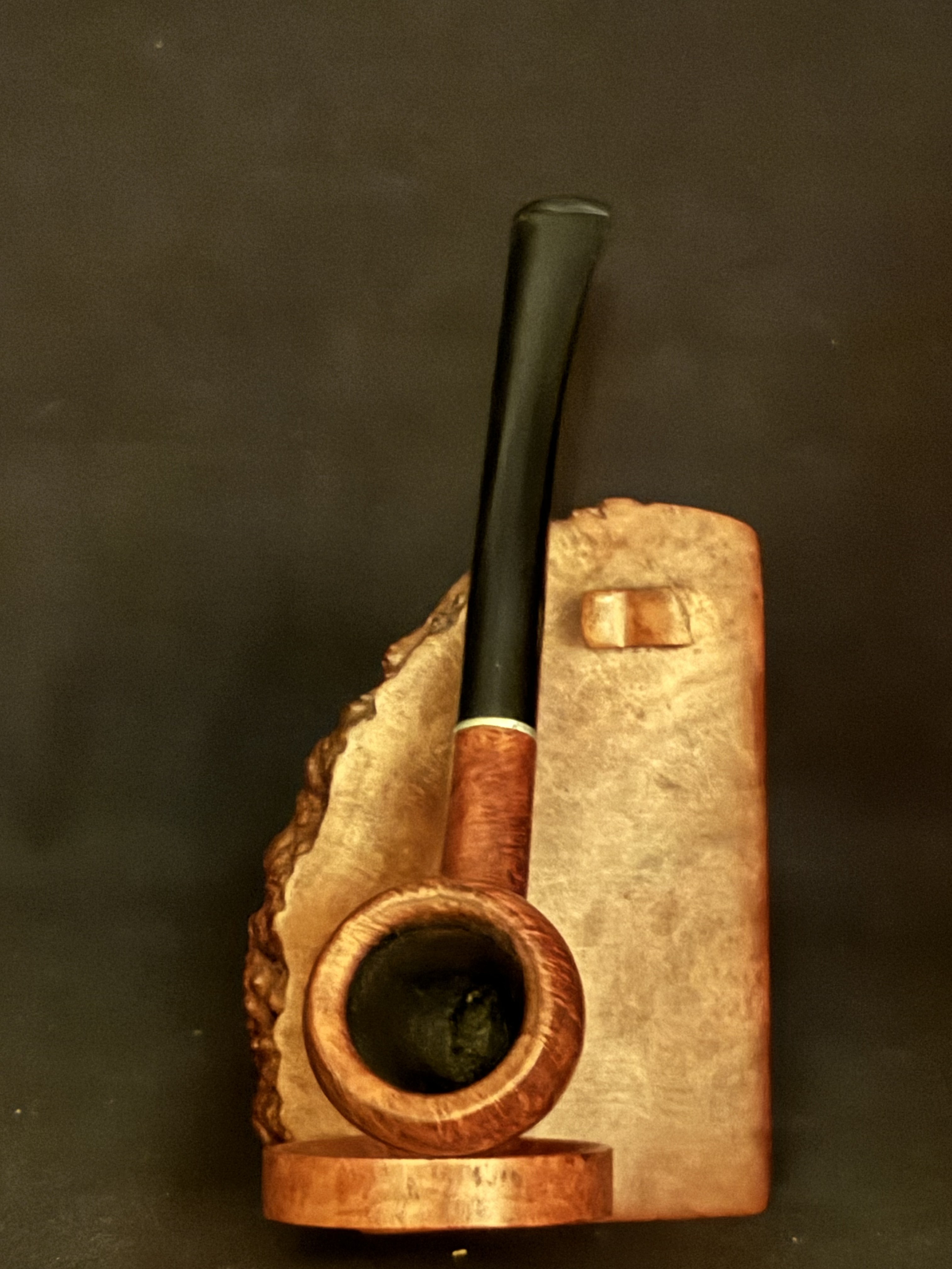 Hockey English Finish Smooth Apple Pot Pipe - Straight Pencil Shank Estate Pipe 6