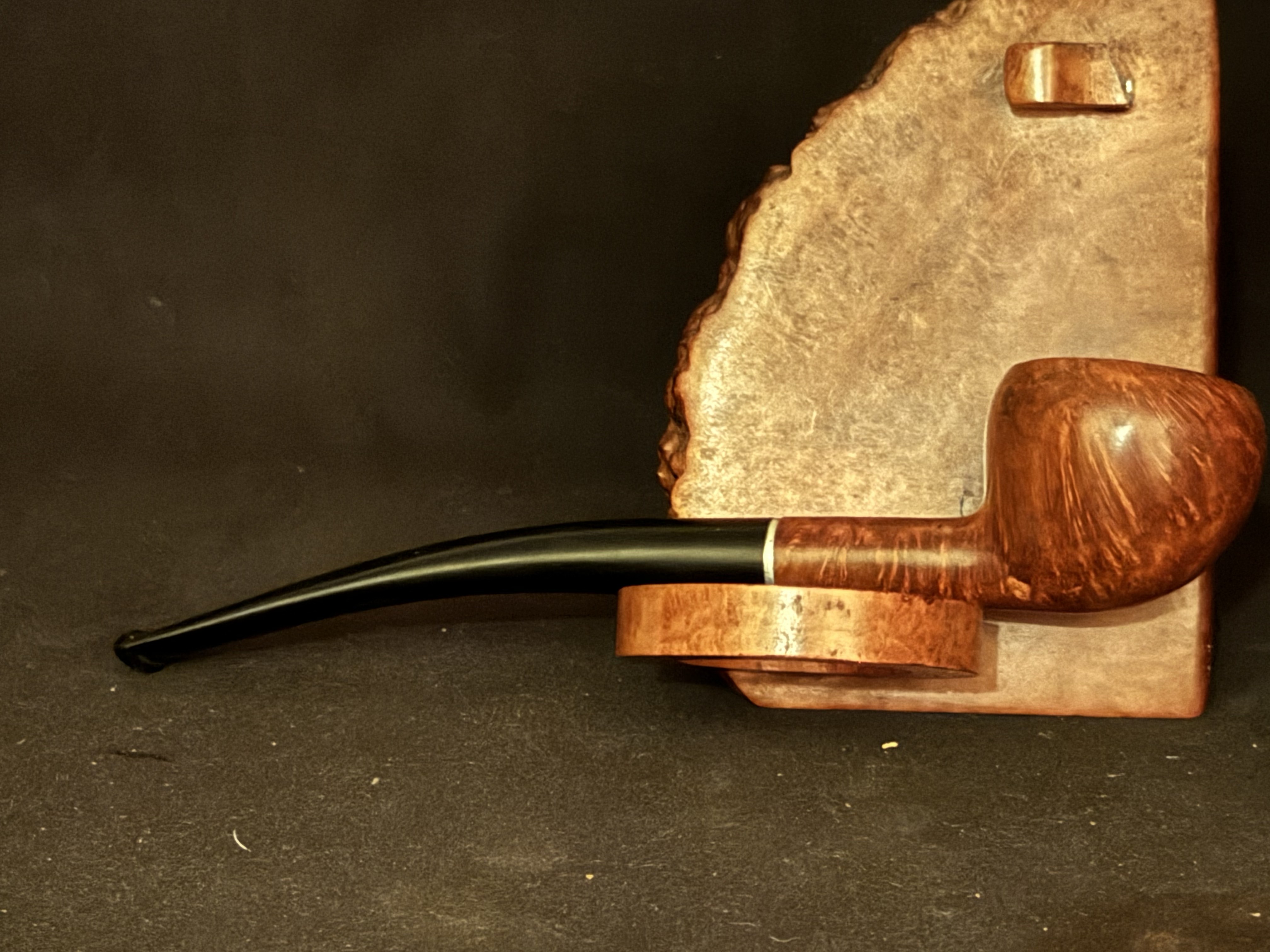 Hockey English Finish Smooth Apple Pot Pipe - Straight Pencil Shank Estate Pipe 4