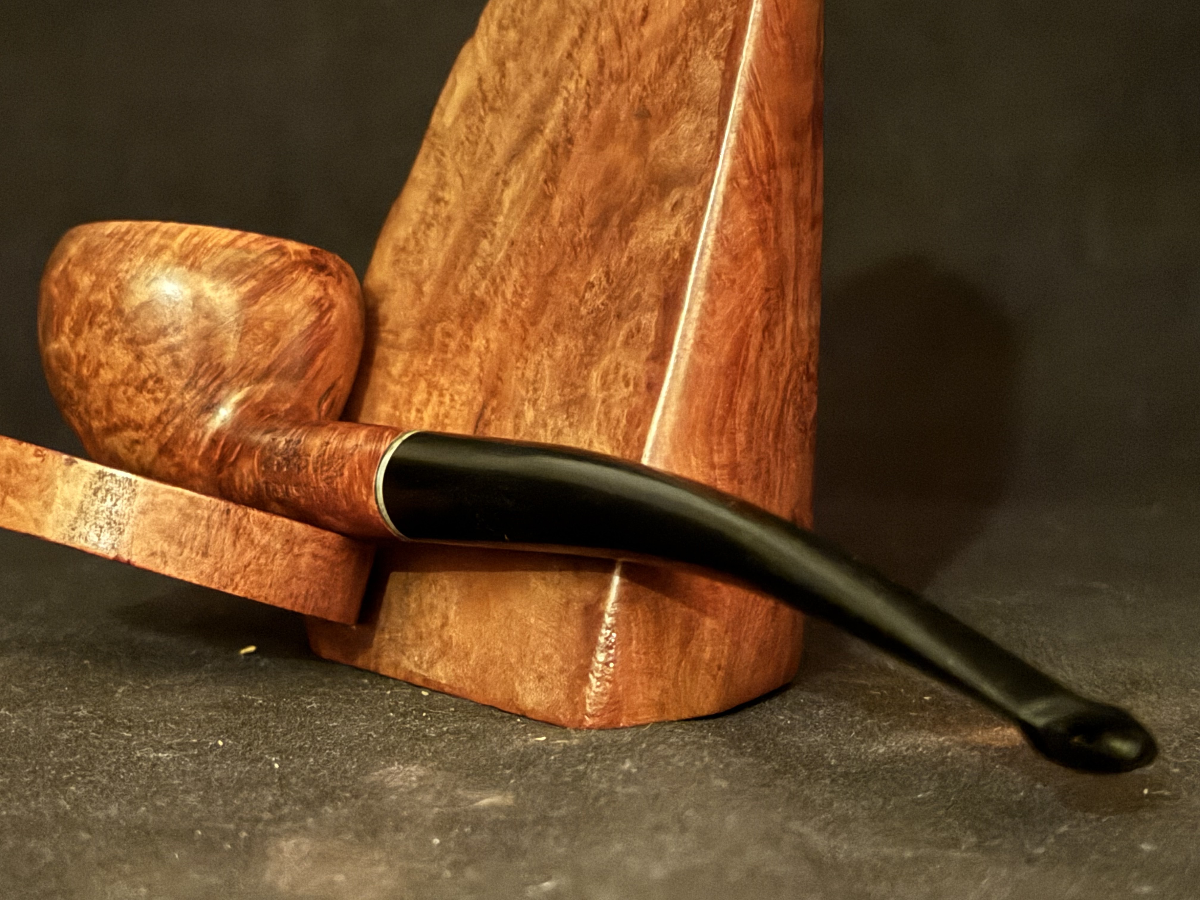 Hockey English Finish Smooth Apple Pot Pipe - Straight Pencil Shank Estate Pipe 10