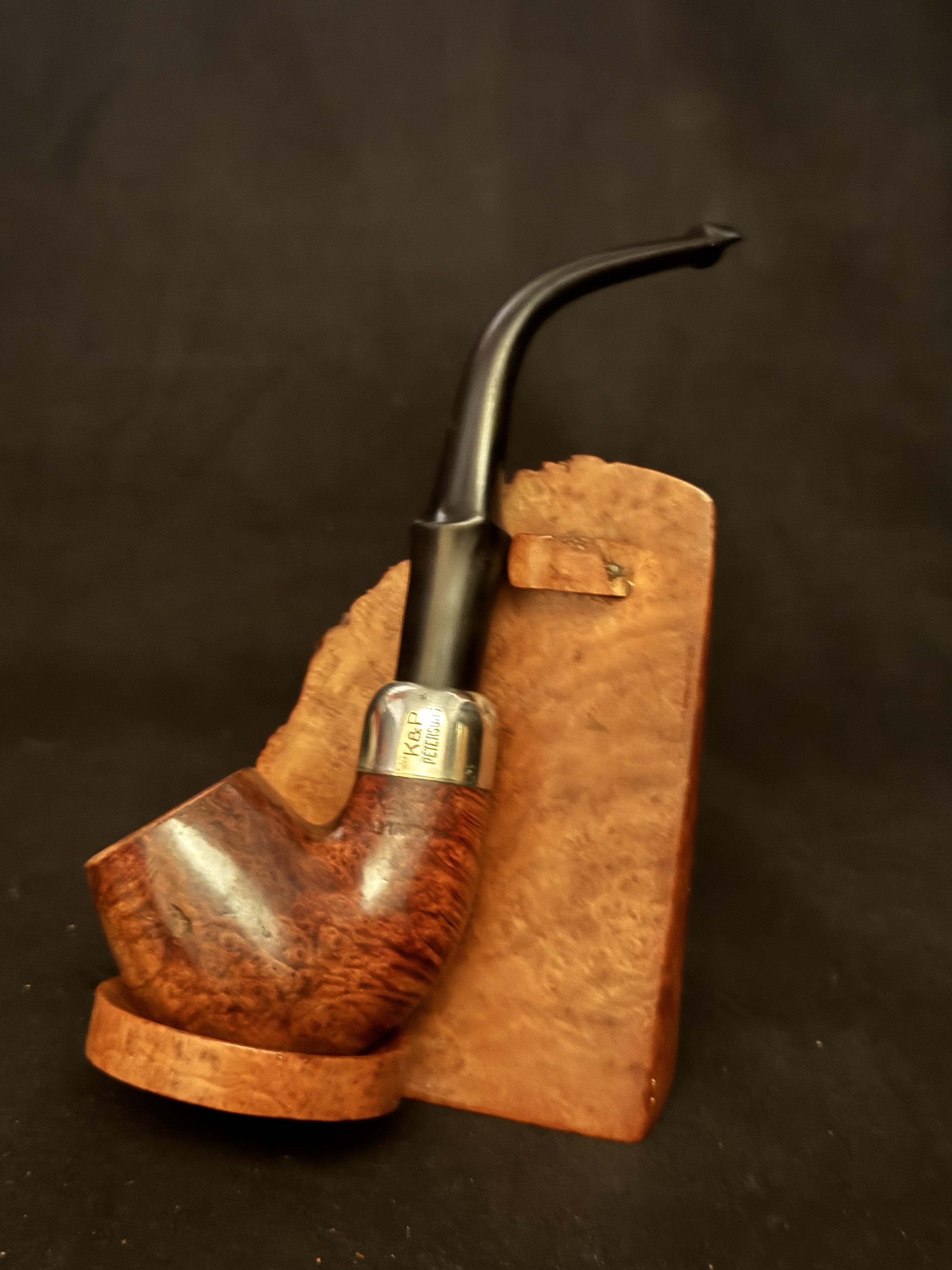 Irish Estate Peterson System 314 Bent Billiard Smooth P-Lip Nickel Mount Pipe 2