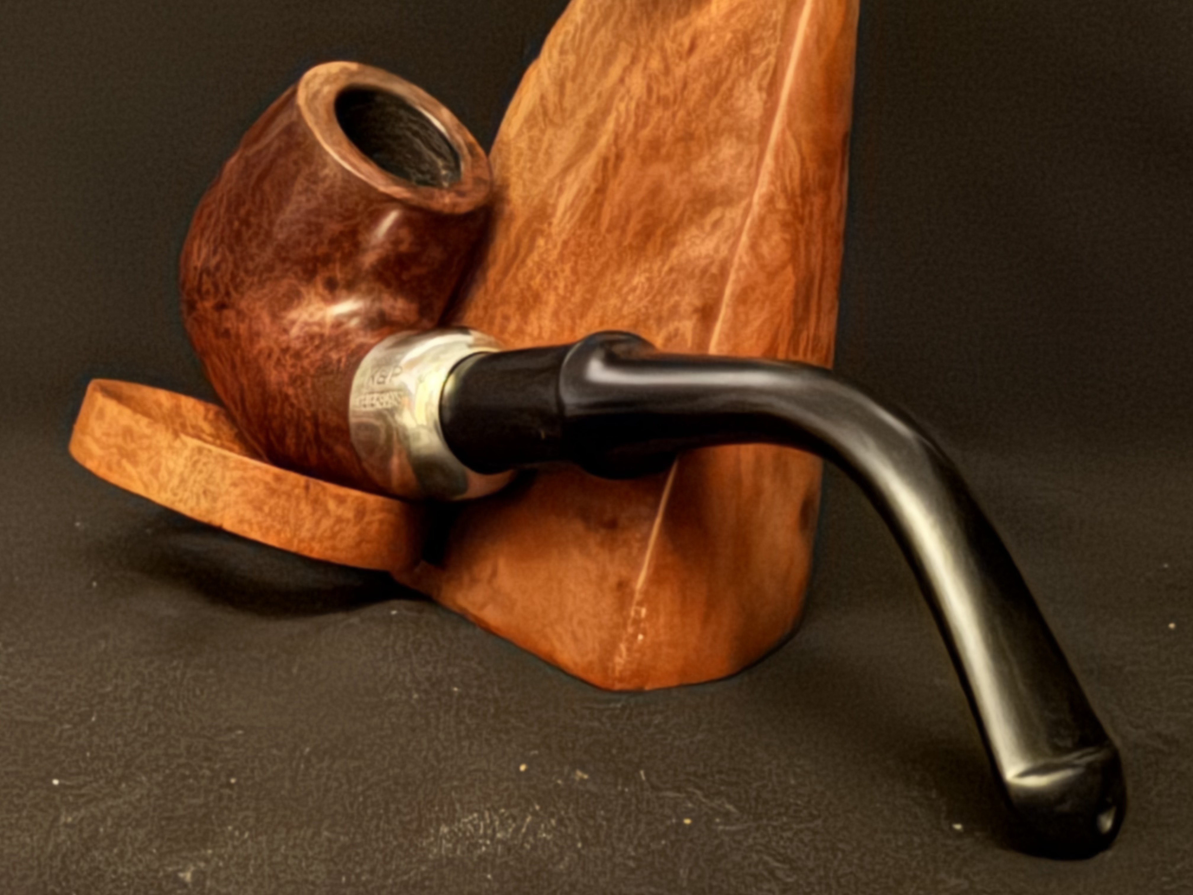 Irish Estate Peterson System 314 Bent Billiard Smooth P-Lip Nickel Mount Pipe 7