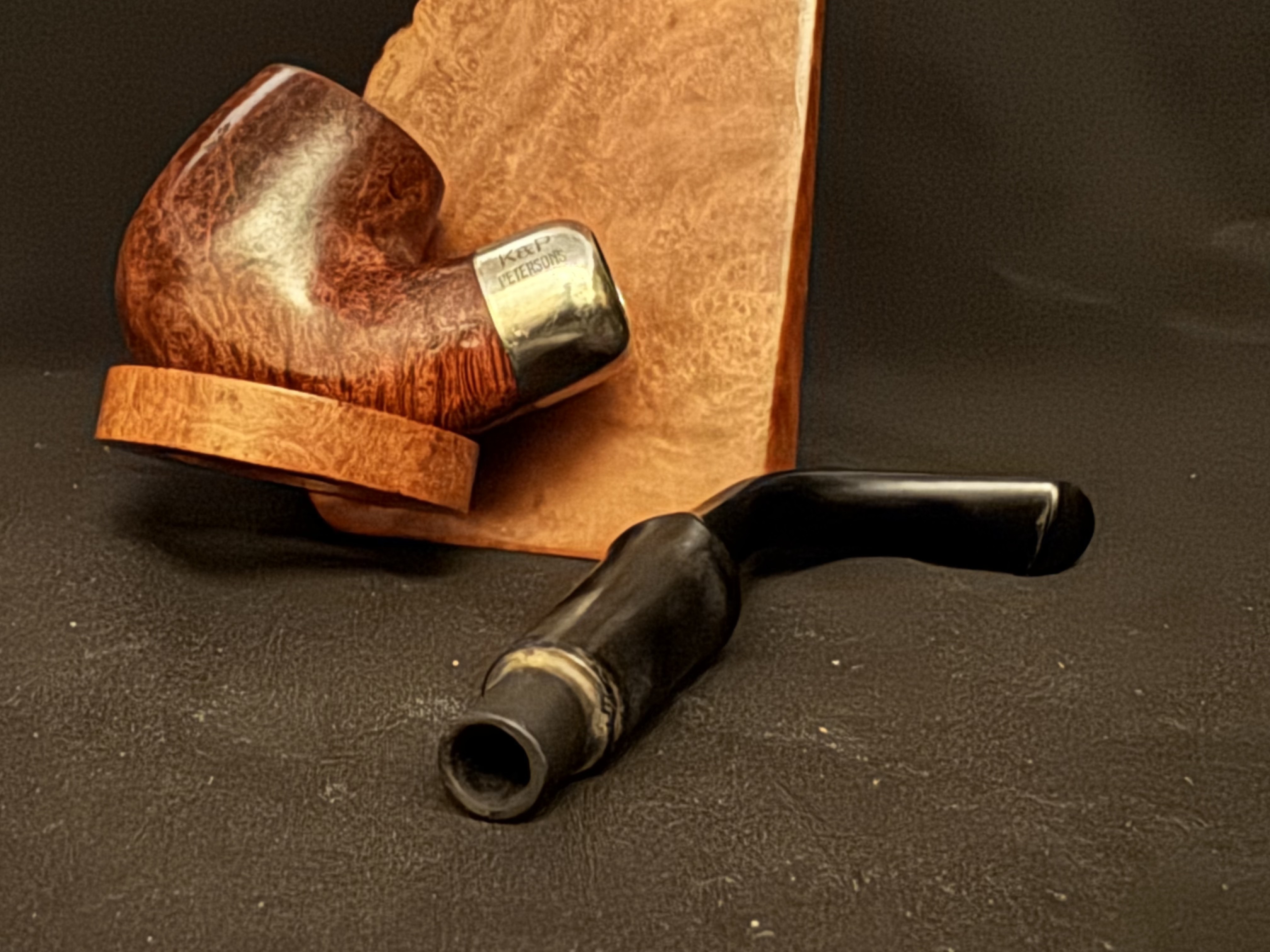 Irish Estate Peterson System 314 Bent Billiard Smooth P-Lip Nickel Mount Pipe 8