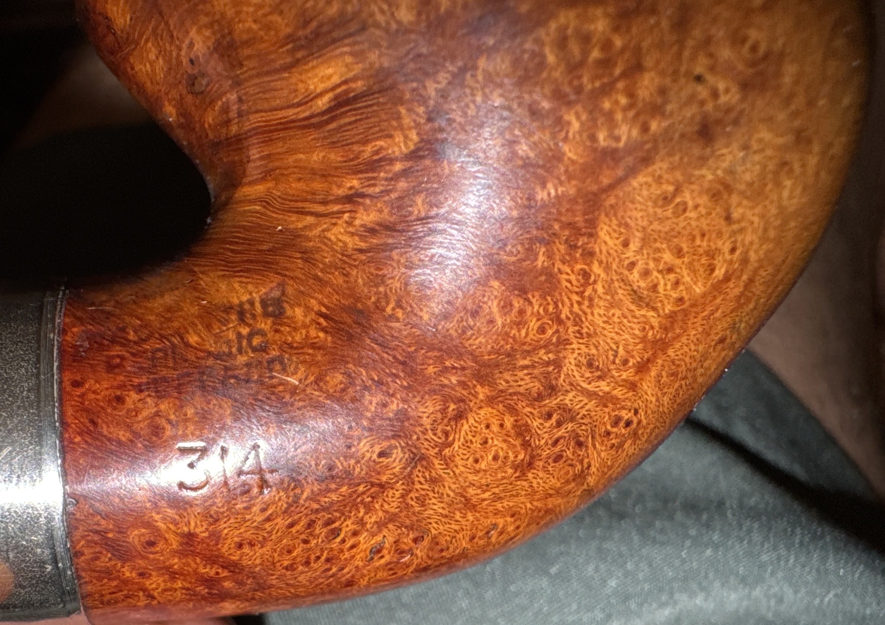 Irish Estate Peterson System 314 Bent Billiard Smooth P-Lip Nickel Mount Pipe 11