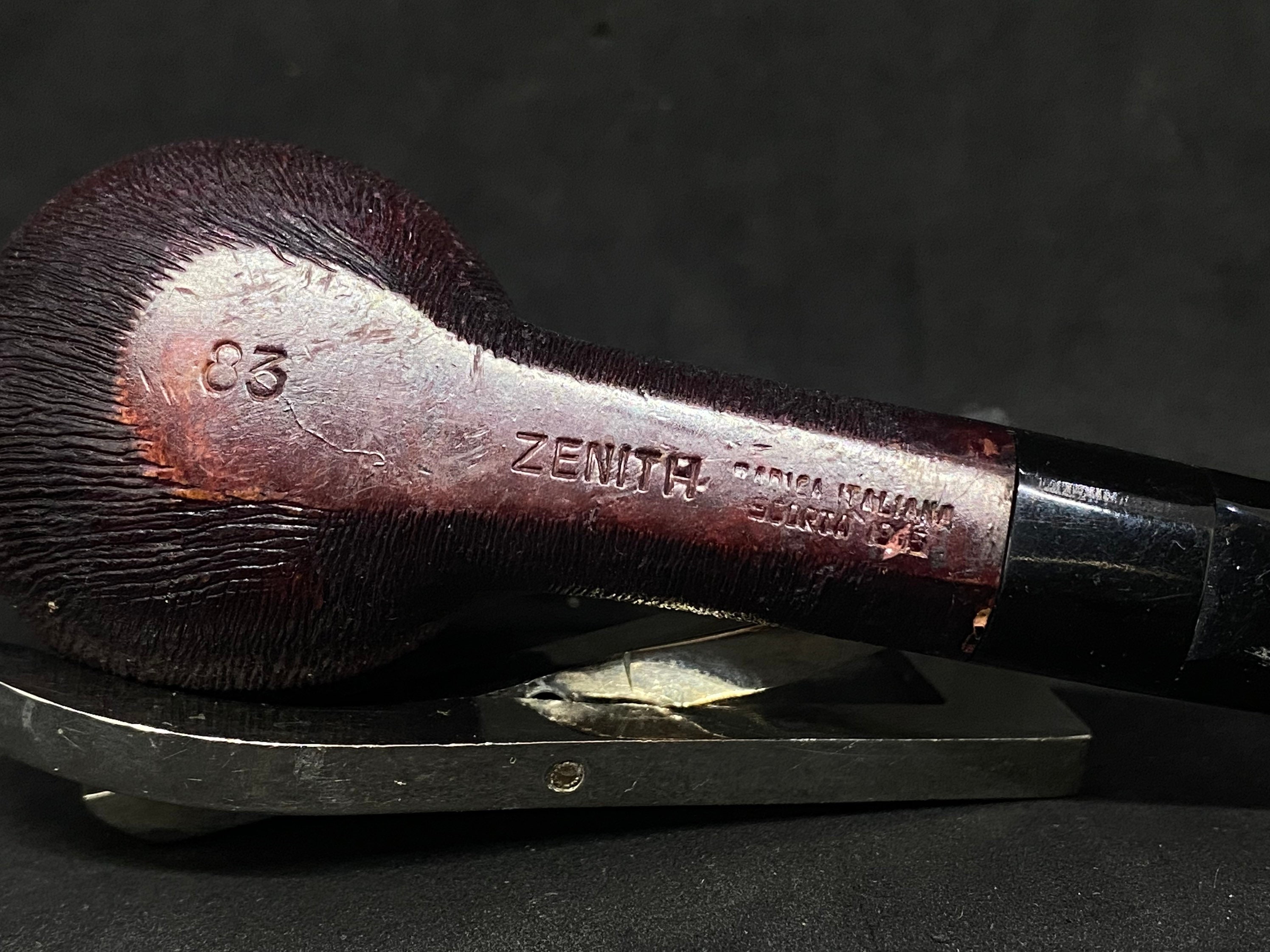 Italian Briar Zenith (83) Pipe: 1955 Unsmoked Brush Finish Billiard 8