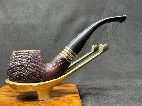 Italian Estate CERTOCA Bent Sandblast Apple 9mm Tobacco Smoking Pipe.SKU-067