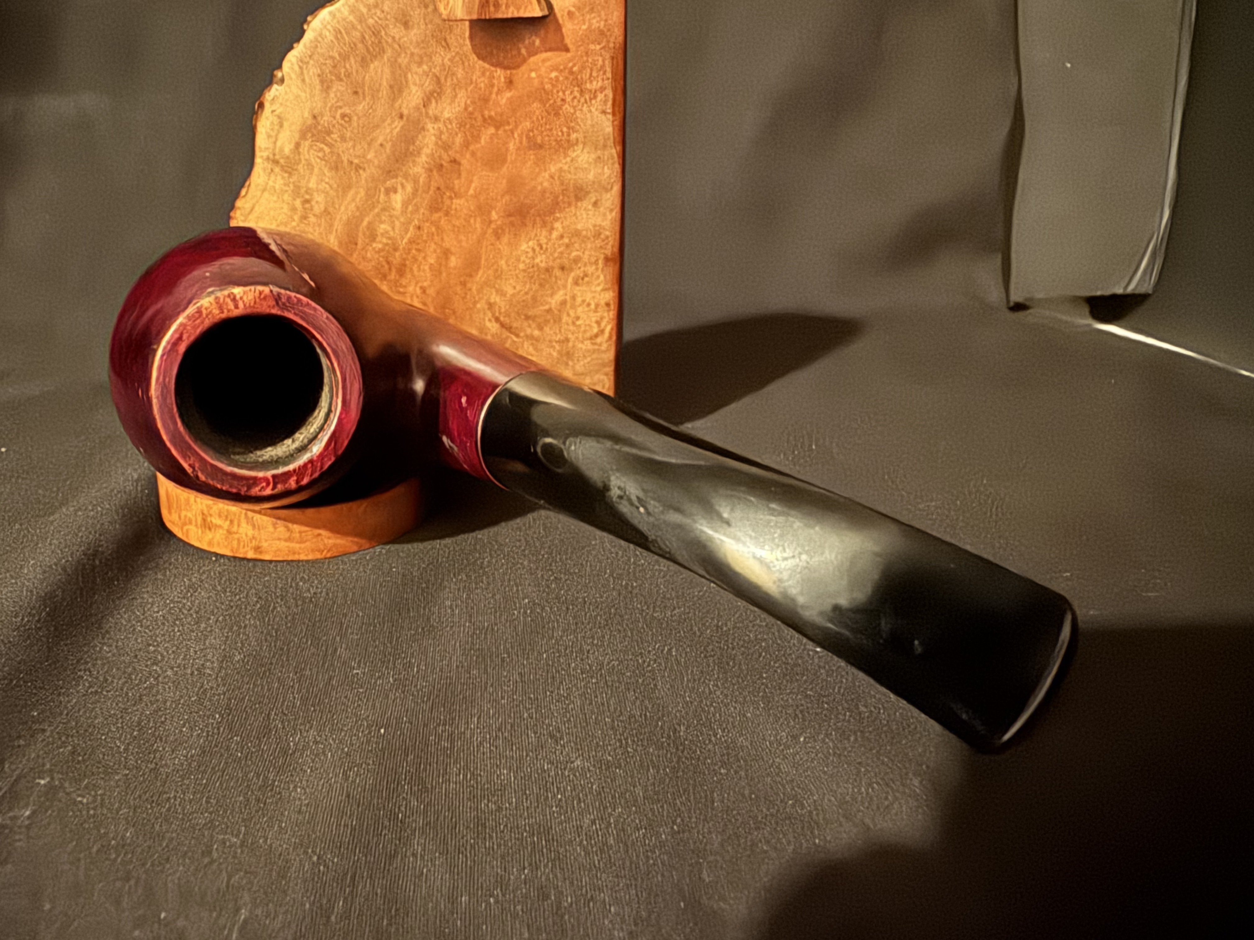 Italian Estate Full Bent Oom Paul Egg Bowl Briar Pipe, Vulcanite Stem, No Filter 4