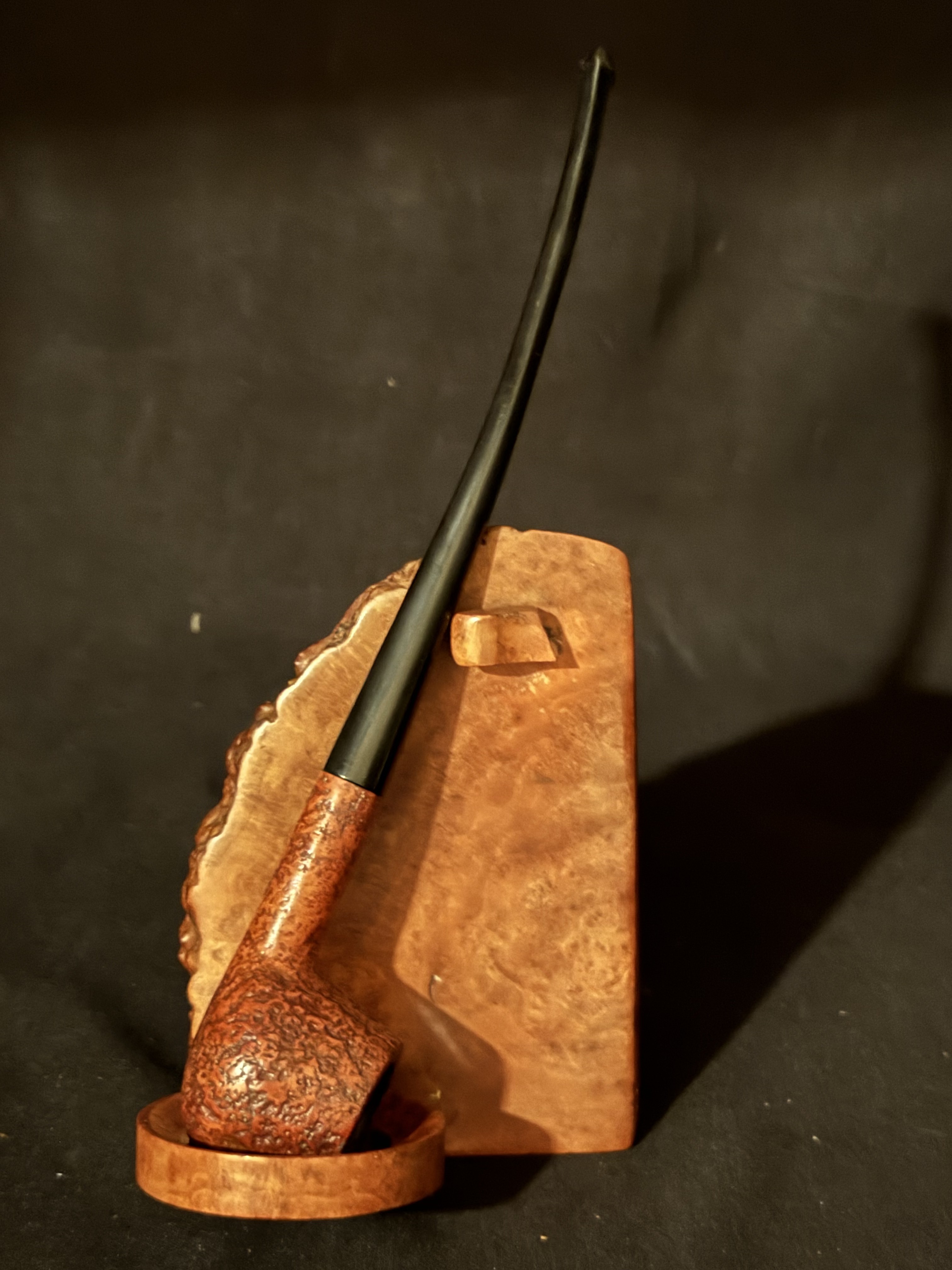 Italian Estate Lorenzo LULU Mini Sandblast Apple Churchwarden Long Stem Pipe 2