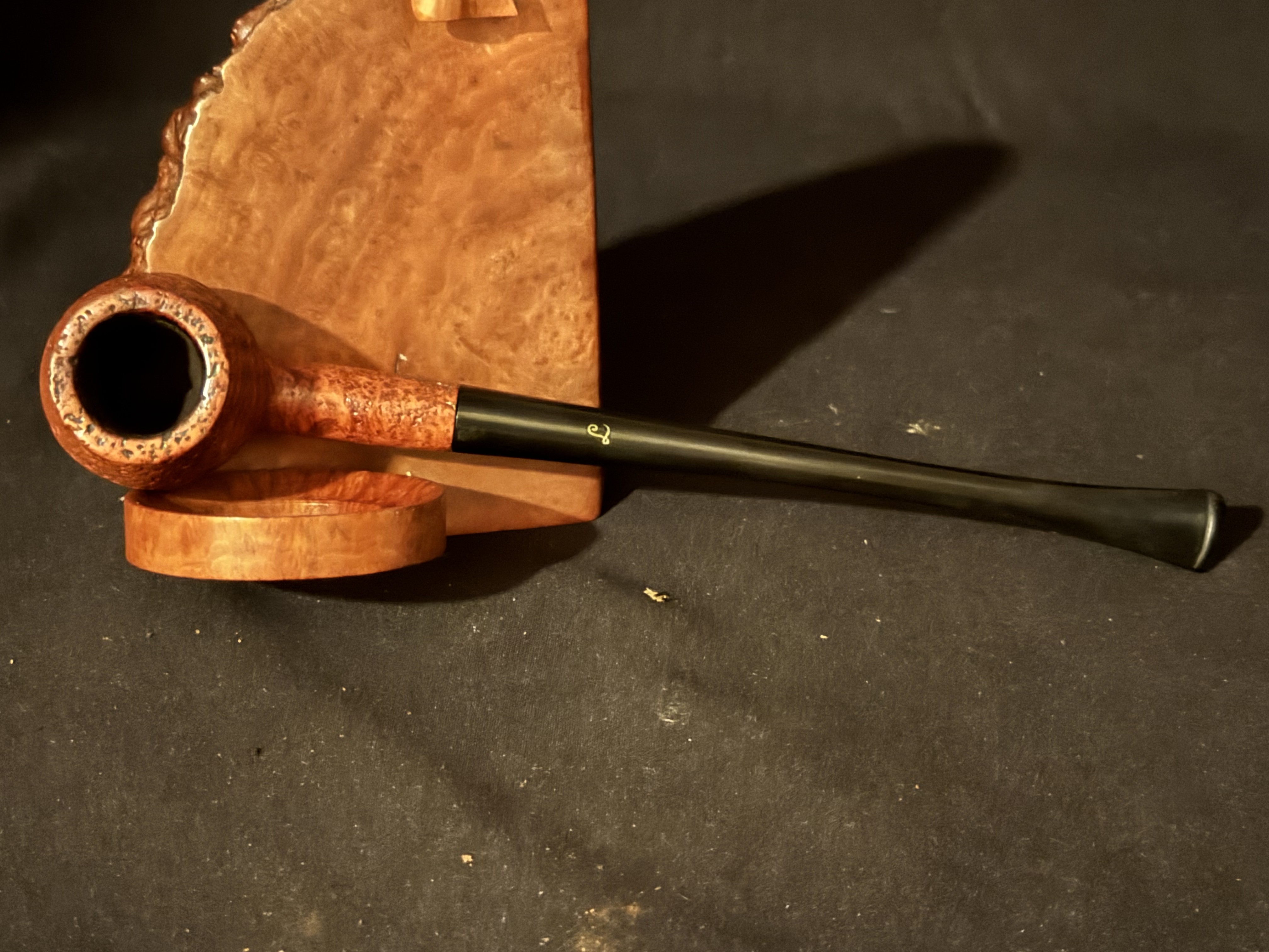 Italian Estate Lorenzo LULU Mini Sandblast Apple Churchwarden Long Stem Pipe 5