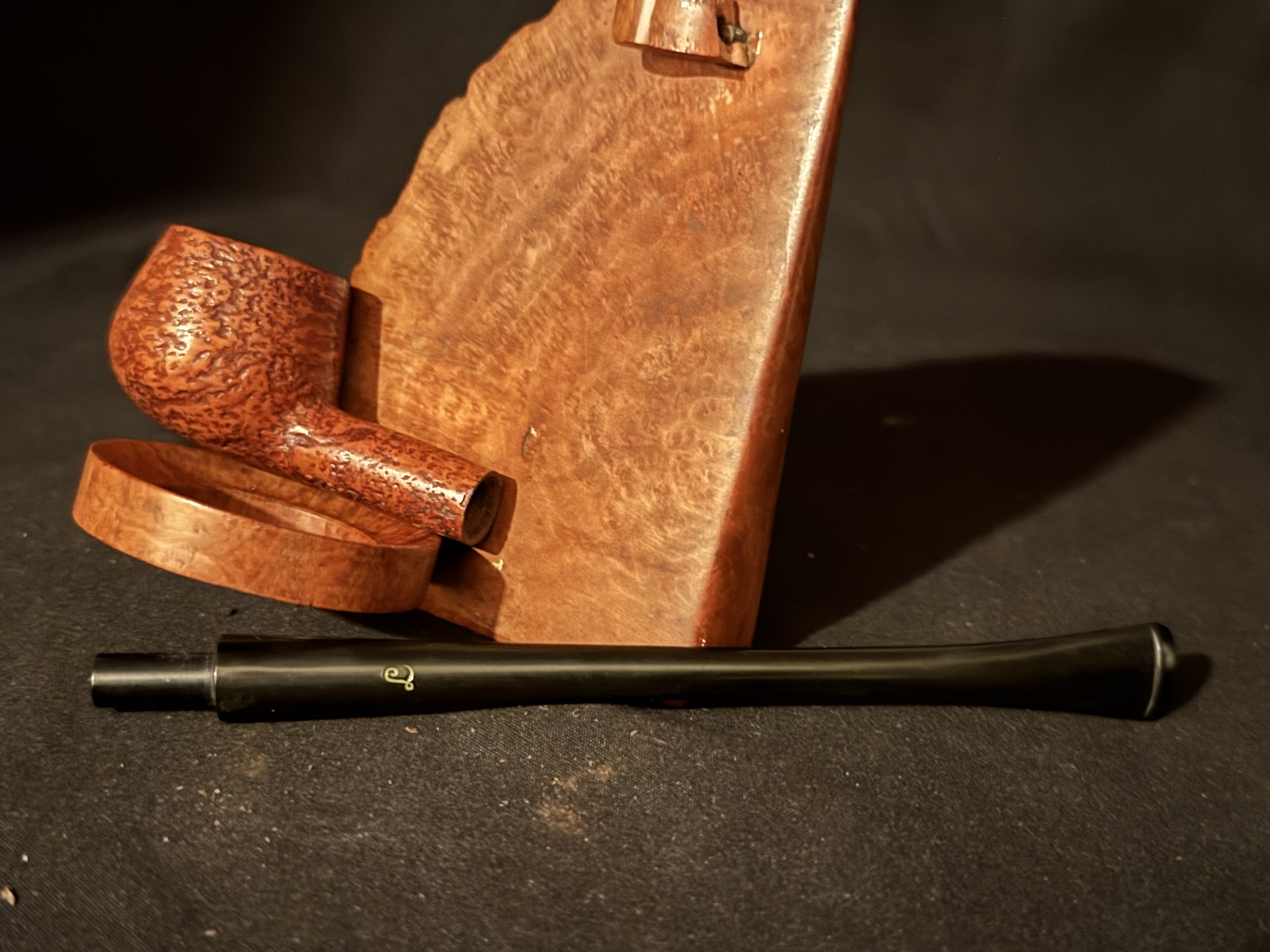 Italian Estate Lorenzo LULU Mini Sandblast Apple Churchwarden Long Stem Pipe 9