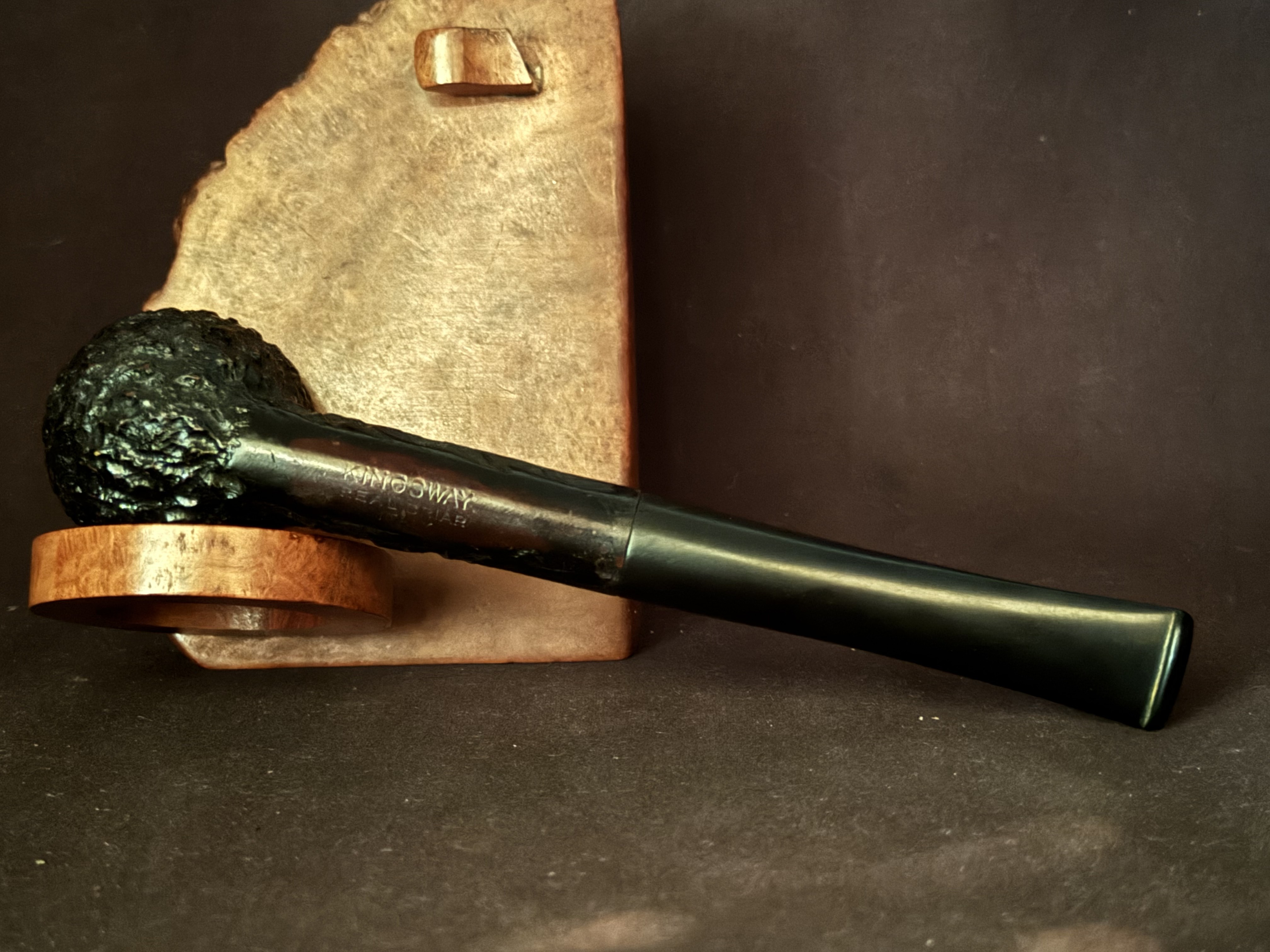 Kingsway Real Briar Italy Rusticated Straight Dublin Pipe - New Old Stock, Unsmoked Estate Pipe 6