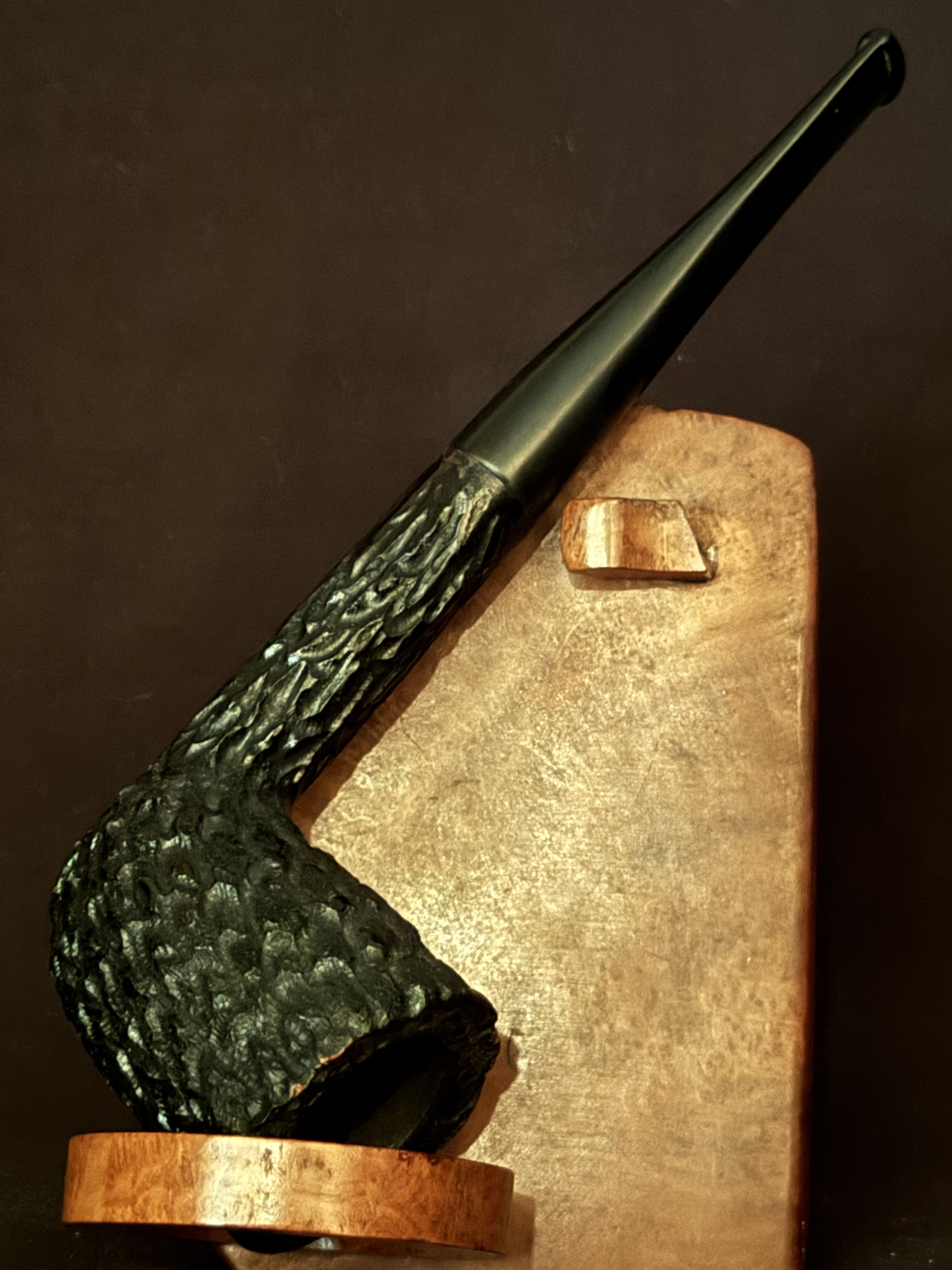 Kingsway Real Briar Italy Rusticated Straight Dublin Pipe - New Old Stock, Unsmoked Estate Pipe