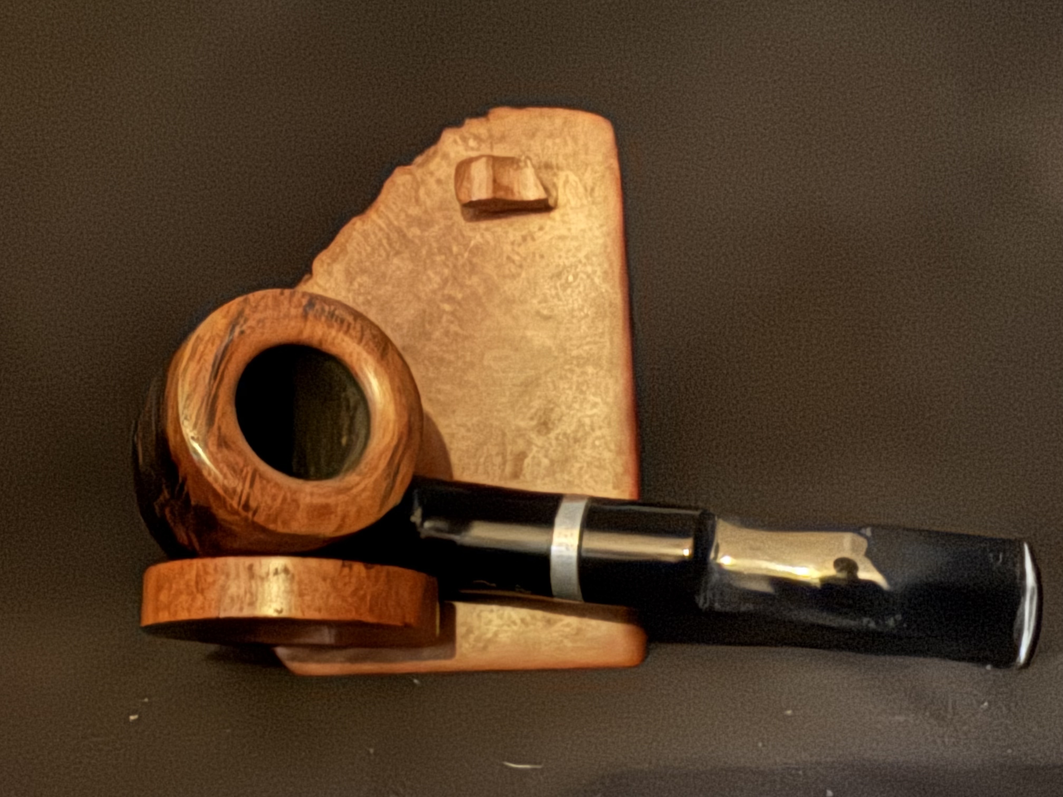 Jean Claude Black Smooth Bent Pot Pipe - Acrylic Stem, 9mm 4