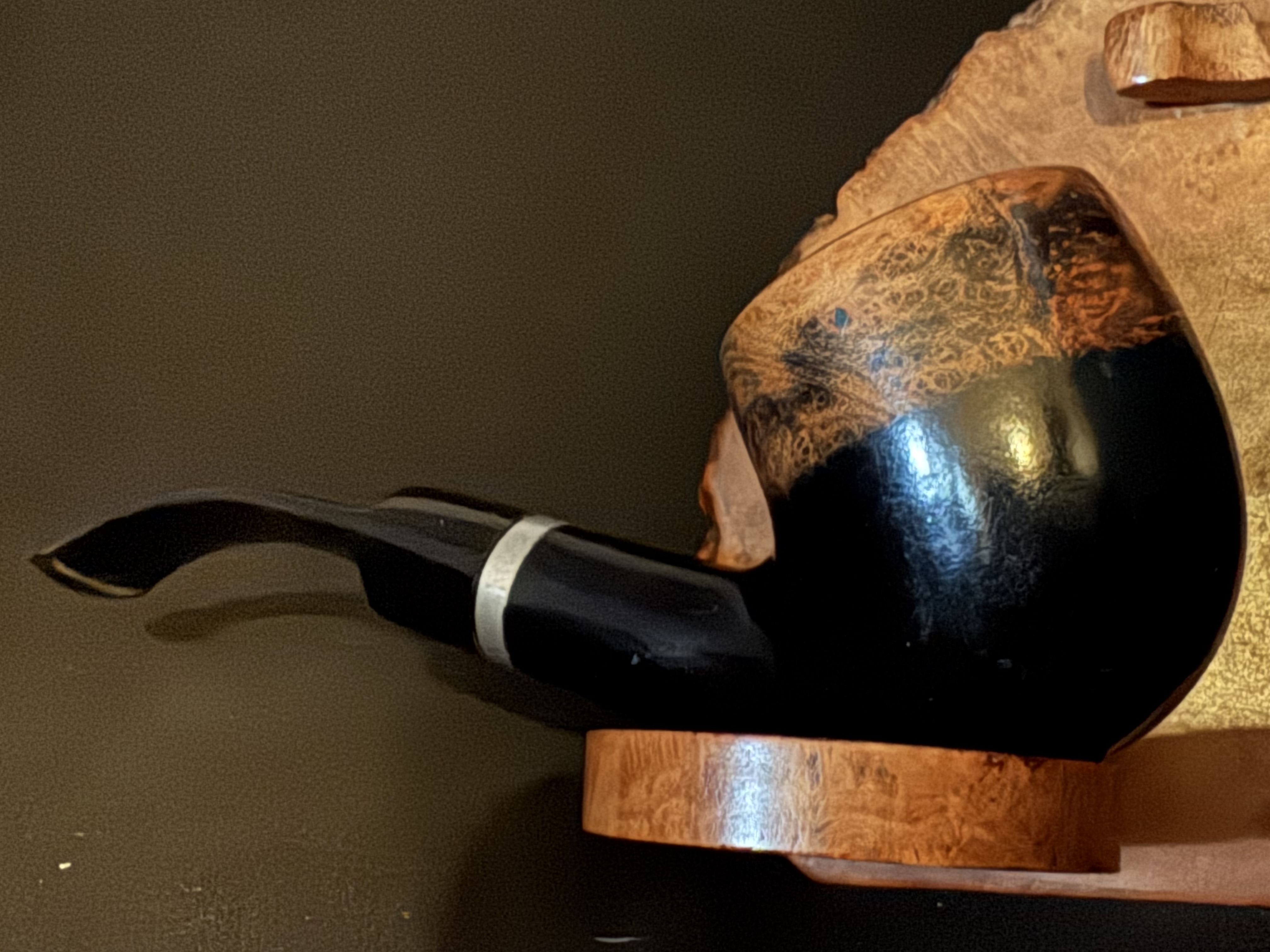 Jean Claude Black Smooth Bent Pot Pipe - Acrylic Stem, 9mm 6