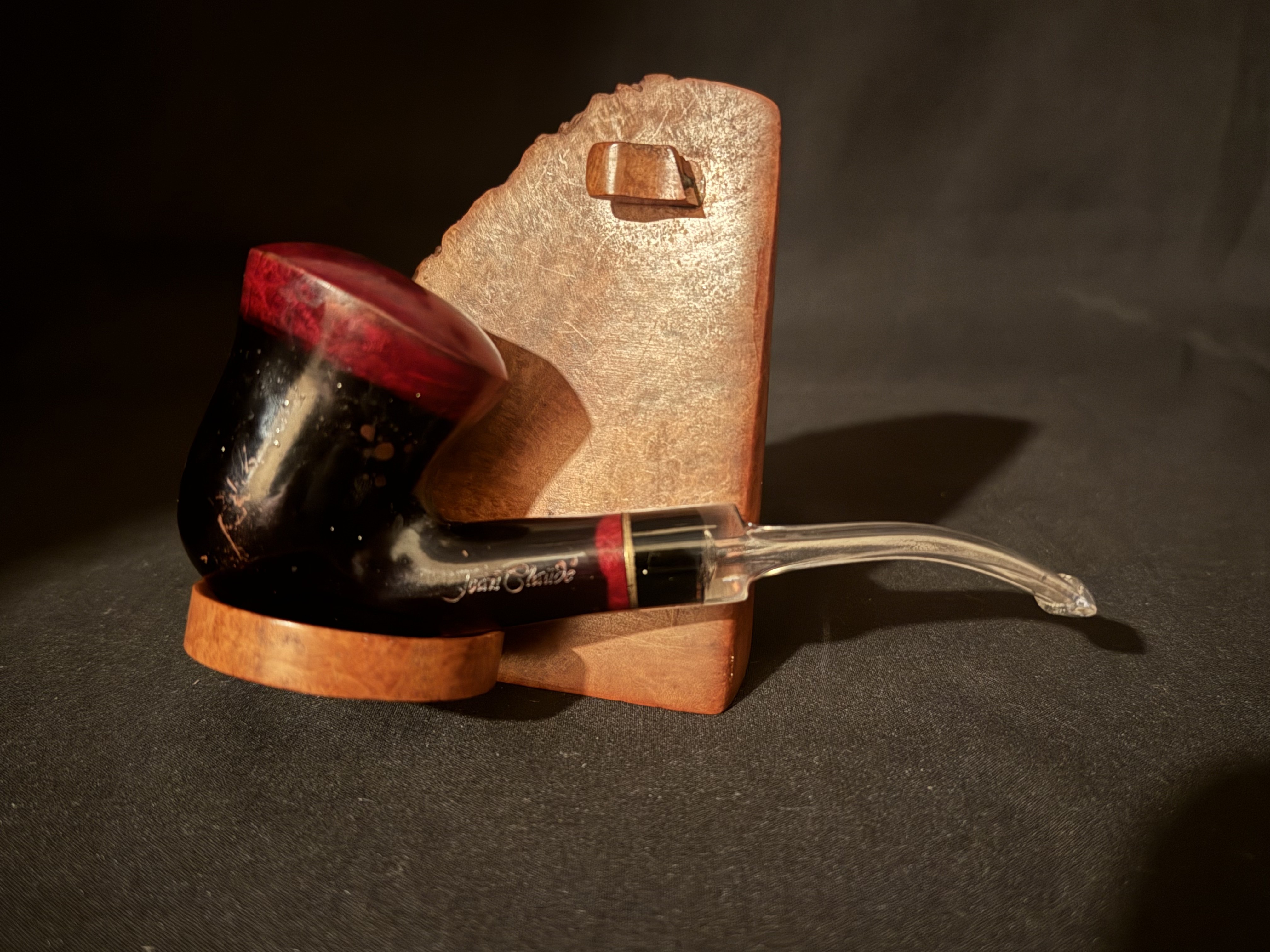 Jean Claude Smooth Ebony Bent Calabash Estate Pipe, Acrylic Stem, 9mm Filter 3