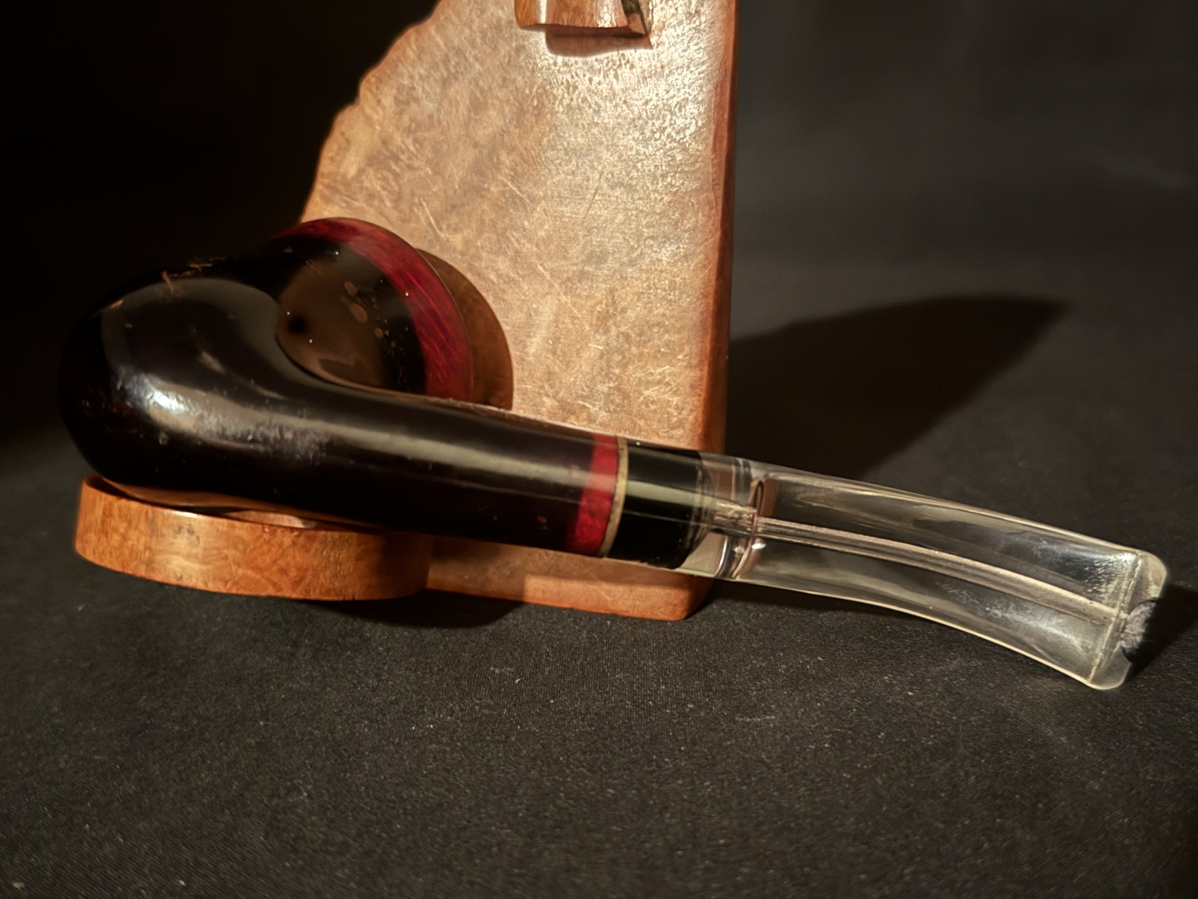 Jean Claude Smooth Ebony Bent Calabash Estate Pipe, Acrylic Stem, 9mm Filter 6